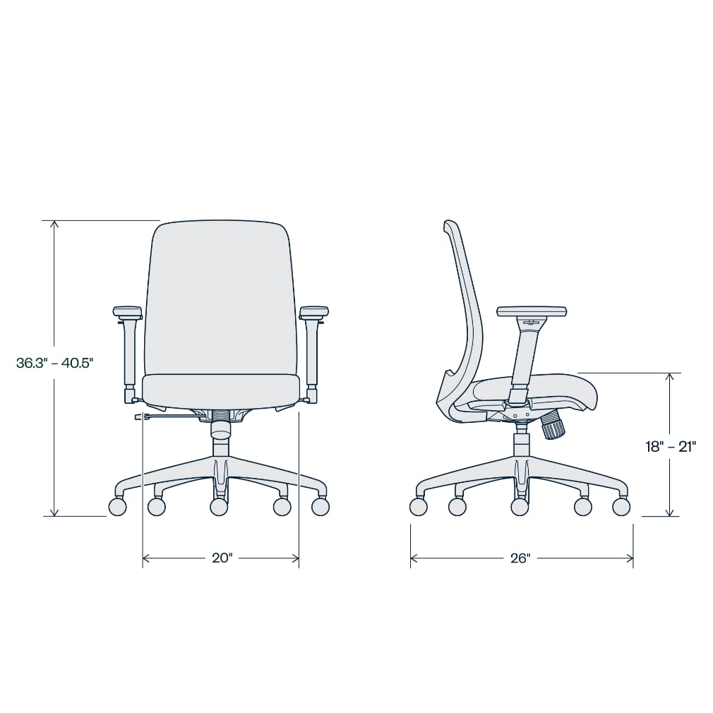 Haworth Assure Ergonomic Office Chair - Breathable Mesh Desk Chair for Home & Office - Comfortable Adjustable Task Chair for Long Hours - Perfect for Workstations & Home Offices
