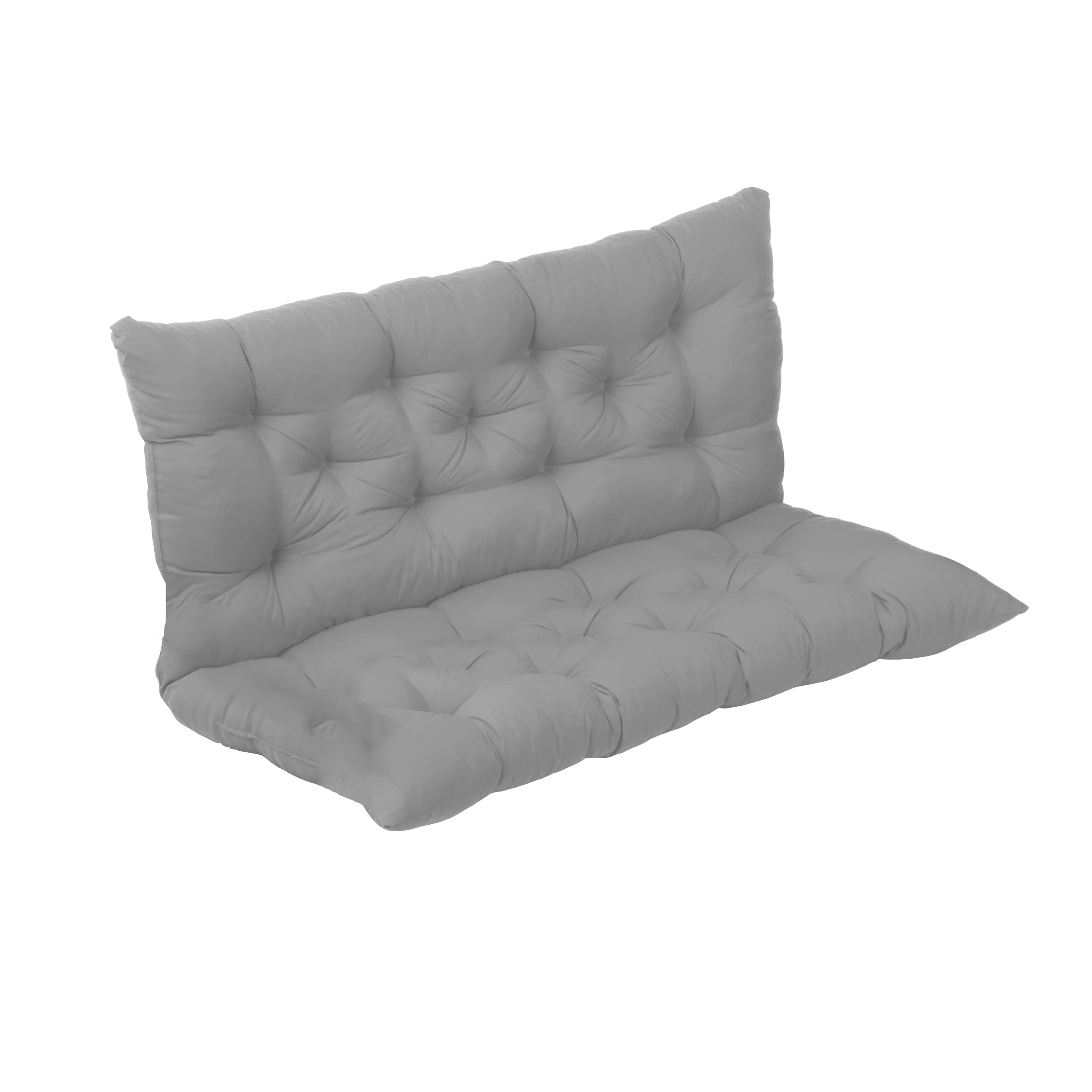 Outdoor Rocking Chair Cushion with Backrest - 3 Inch Thick Bench Seat Pad - 59x40 Inch Light Gray Cushion for Patio, Garden, Swing & Outdoor Furniture - Perfect for Relaxing in Your Backyard or Porch