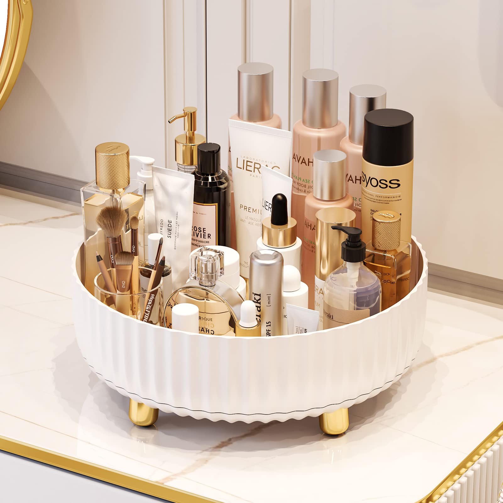 2-Pack Rotating Makeup Organizer for Dresser - 360 Degree Lazy Susan Cosmetic Storage for Perfume, Hair Products & Lotions | Perfect for Vanity, Bathroom & Bedroom Organization
