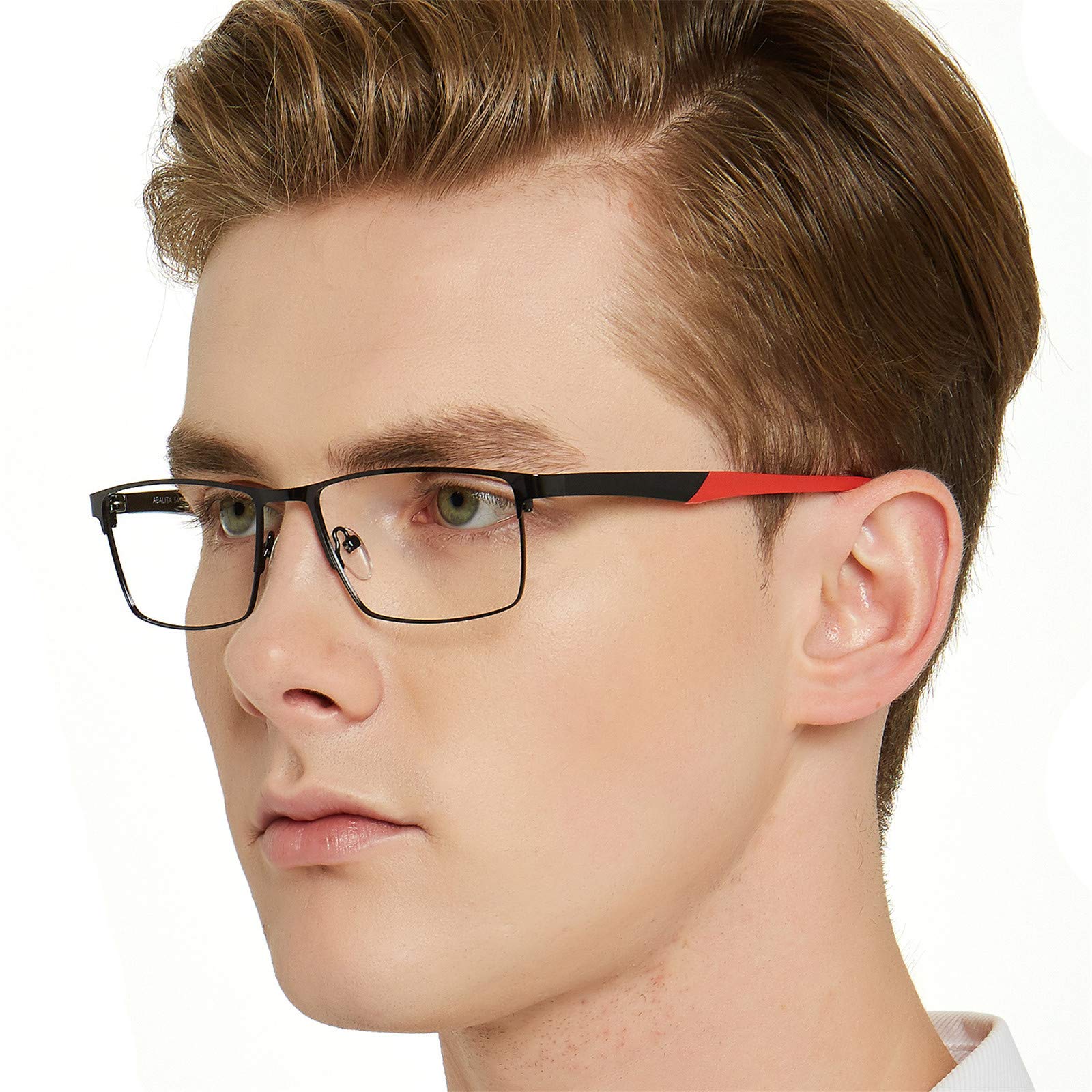 Anti Blue Light Glasses for Men - Gaming & Computer Use (Black Red) for Eye Protection