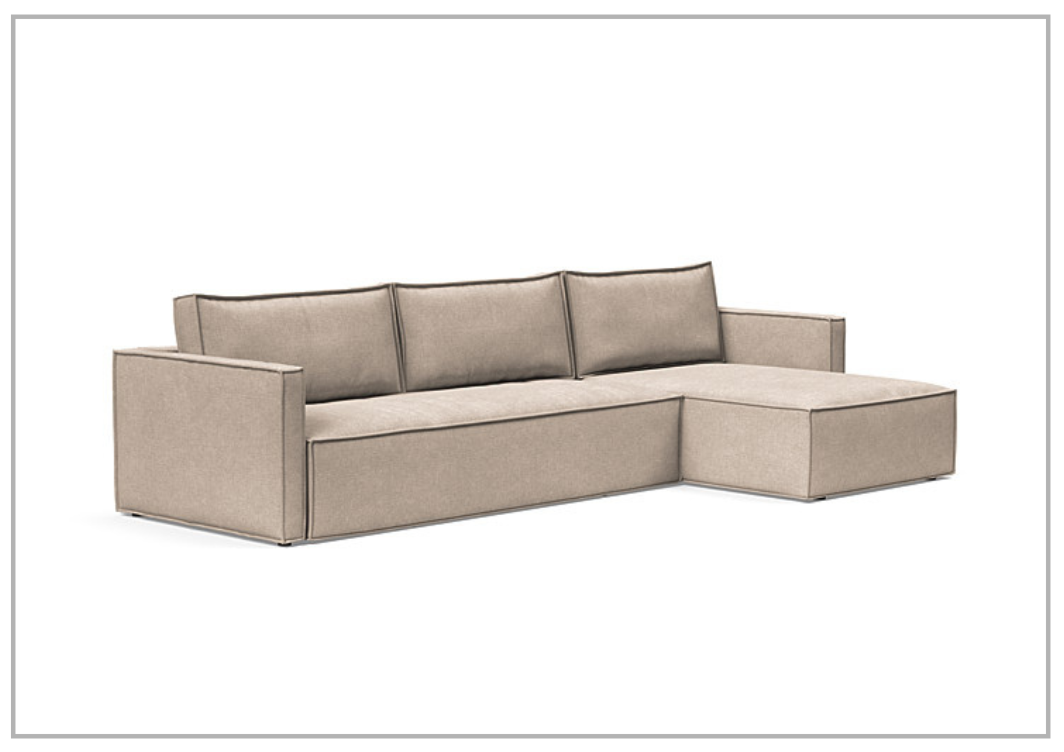 Innovation Living Newilla Fabric L-Shaped Sectional Sleeper Sofa - Convertible Sofa Bed for Small Spaces, Modern Living Room Furniture with Storage, Perfect for Apartments, Guest Rooms & Home Offices