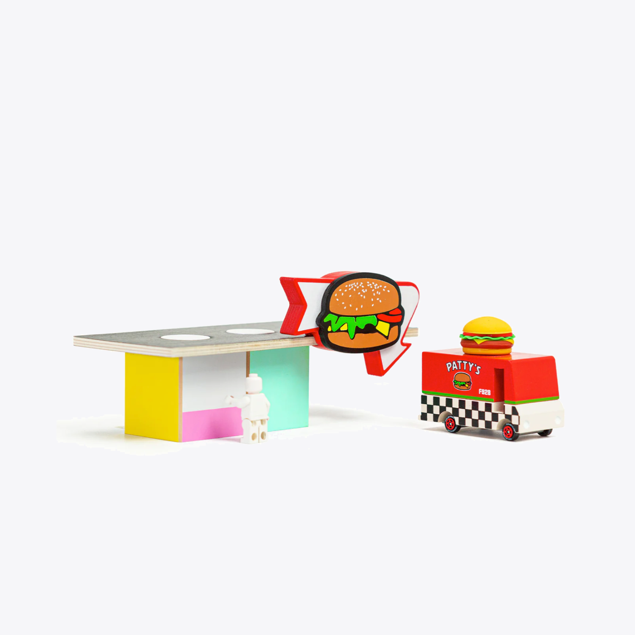 CLB Burger Shack Block Set - Fun & Creative Building Toy for Kids - Perfect for Pretend Play, Birthday Gifts & STEM Learning