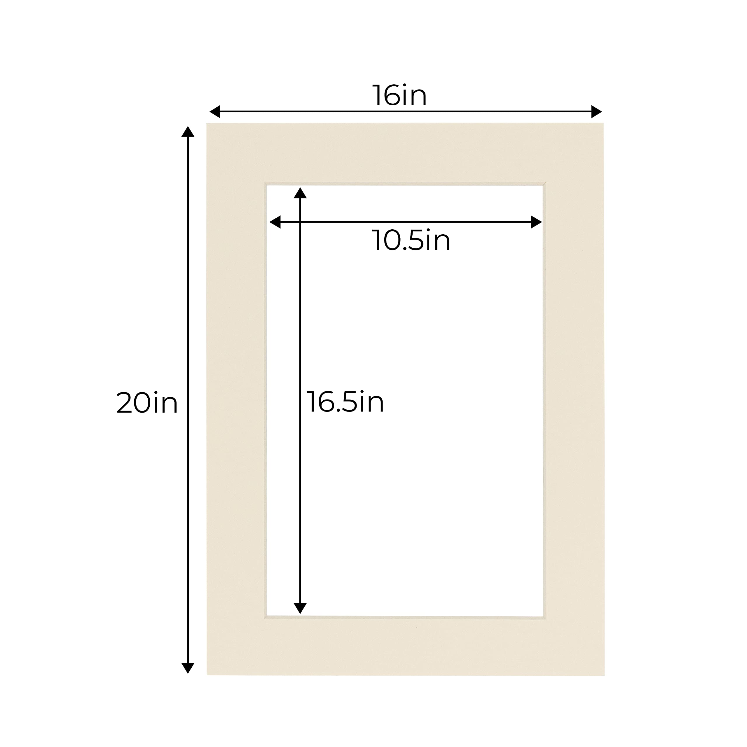 CountryArtHouse Acid-Free 16x20 Picture Frame Mats - Textured Cream with White Core Bevel Cut for 11x17 Photos - Fits Standard 16x20 Frames - 10-Pack Includes Protective Bags & Backings - Perfect for Home Decor, Gallery Displays, and Professional Photo Presentations