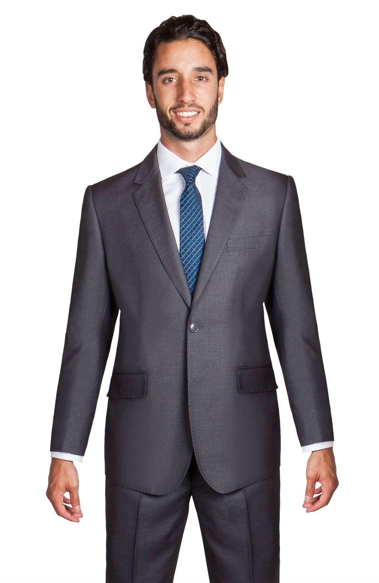 Premium Italian Wool Men's 2-Piece Suit Set - Modern Fit Blazer & Dress Pants for Business, Weddings & Formal Events | Slim Fit Two-Button Wedding Suit & Trousers for Office, Parties & Special Occasions