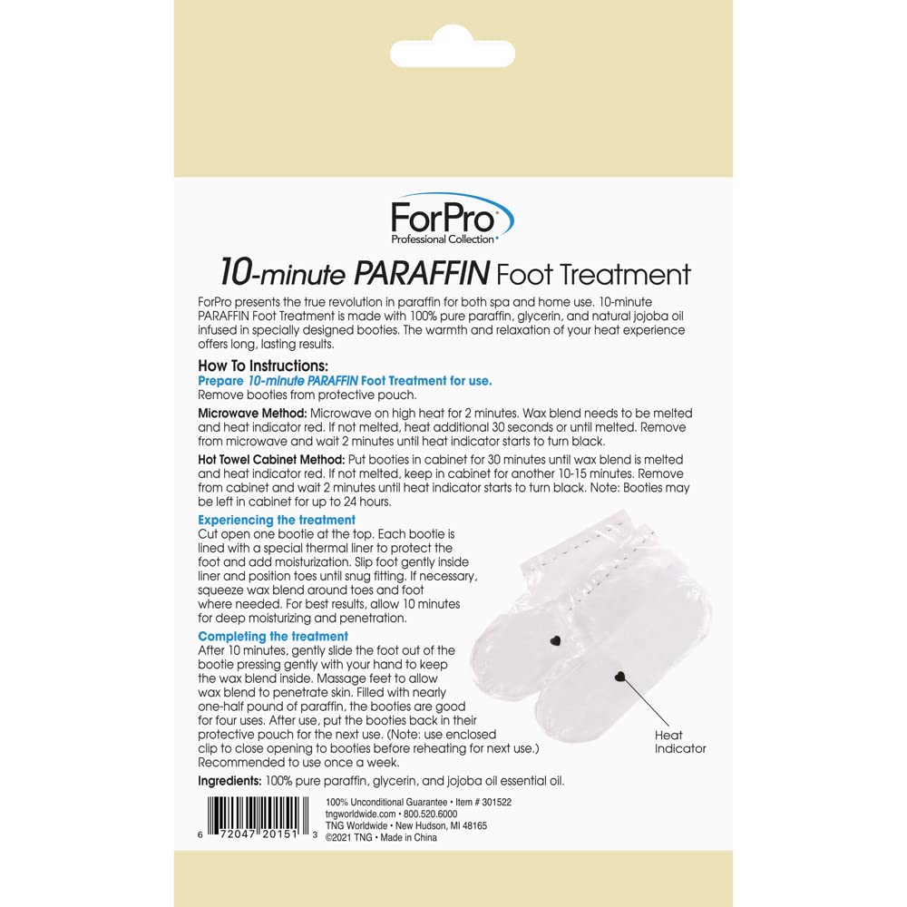 ForPro Professional 10-Minute Paraffin Foot Treatment Booties - Fragrance Free Spa & Home Pedicure Kit for Soft, Smooth Feet | Perfect for At-Home Relaxation & Salon-Quality Foot Care