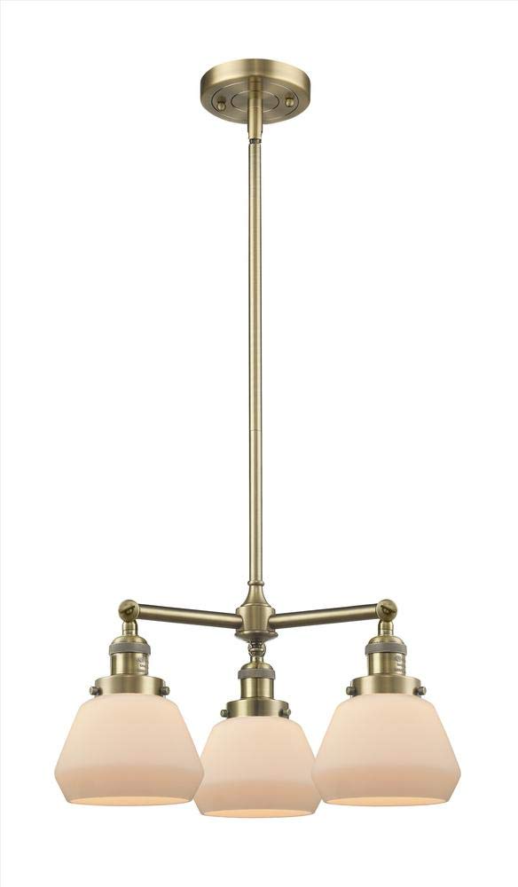 Innovations 207-PN-G71-LED 3-Light Vintage Style Dimmable LED Chandelier in Polished Nickel - Perfect for Dining Room, Bedroom or Foyer Lighting