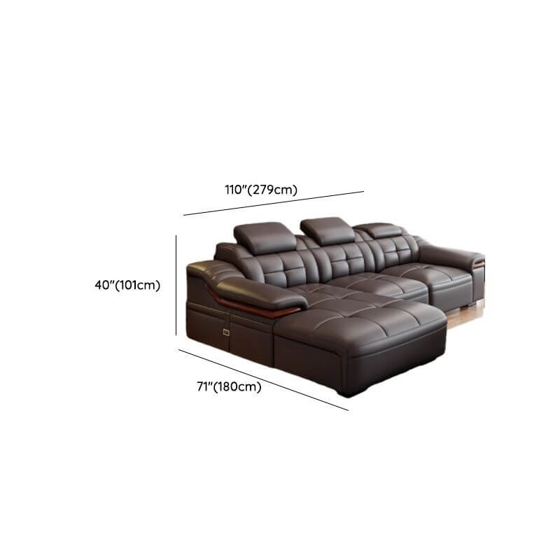 L-Shaped Faux Leather Sofa Chaise - Stain Resistant Sectional Couch with Square Arms (2-Piece/3-Piece Set, Left-Facing) - Perfect for Living Rooms, Home Theaters, and Modern Apartments