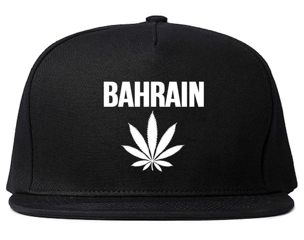 Bahrain Weed Leaf Snapback Hat - Adjustable Marijuana Pot Leaf Baseball Cap for Men & Women - Perfect for Stoner Fashion, Hip Hop Style & 420 Events