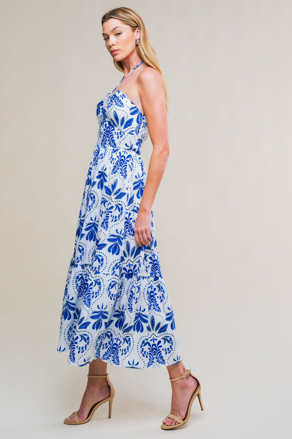 Flawless Sensation Woven Midi Dress - Elegant Women's Summer Casual Dress for Parties, Weddings & Office Wear