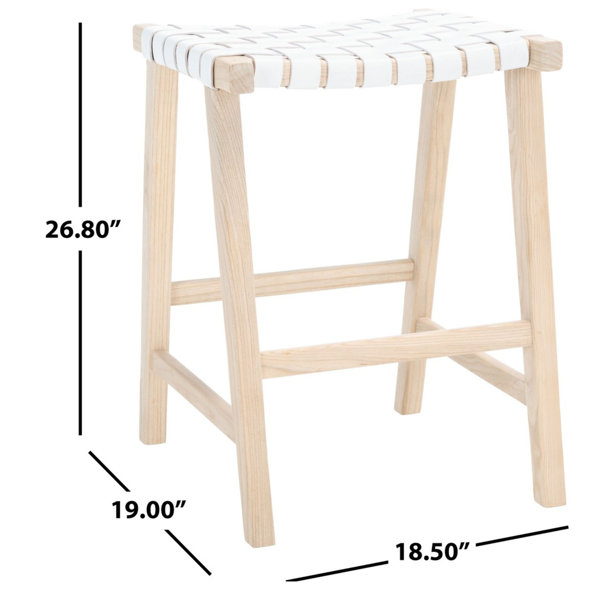 Modern Rectangle Counter Stool - Comfortable Bar Stools for Kitchen Island & Breakfast Nook - Adjustable Height Dining Stool for Home & Restaurant Use