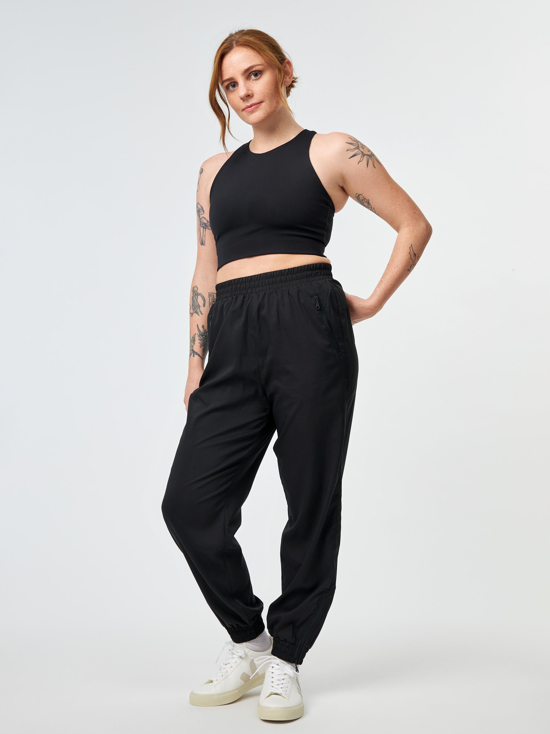 Girlfriend Collective Dylan Crop Bra - High Support Sports Bra for Women | Yoga, Running & Gym Workouts