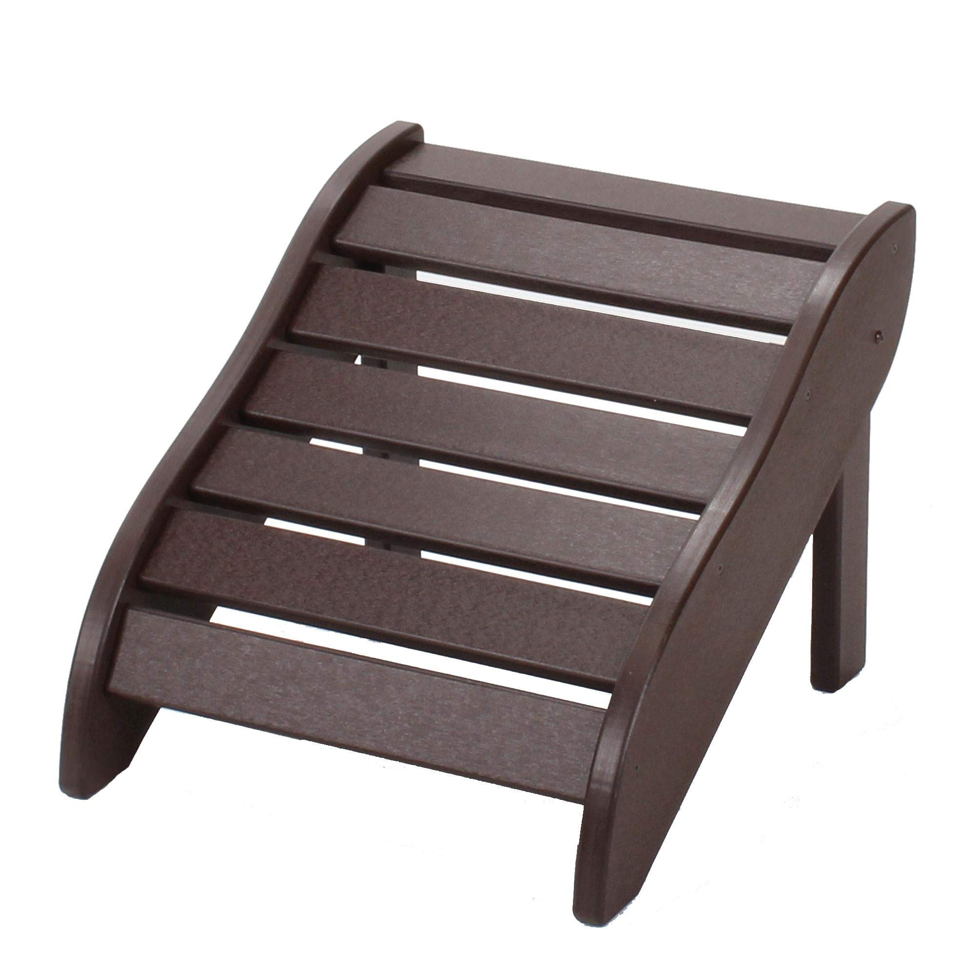 Handcrafted Pawley's Island Chocolate Adirondack Footrest - Durable Durawood Construction with Stainless Steel Hardware - Perfect for Porch, Patio & Outdoor Relaxation