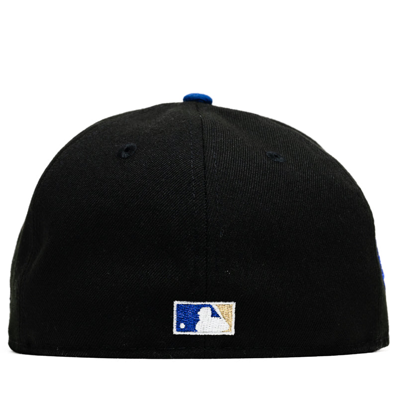 New Era x Politics Houston Astros 59FIFTY Fitted Hat - Black/Light Royal - Official MLB Baseball Cap for Men & Women - Perfect for Games, Streetwear & Sports Fans