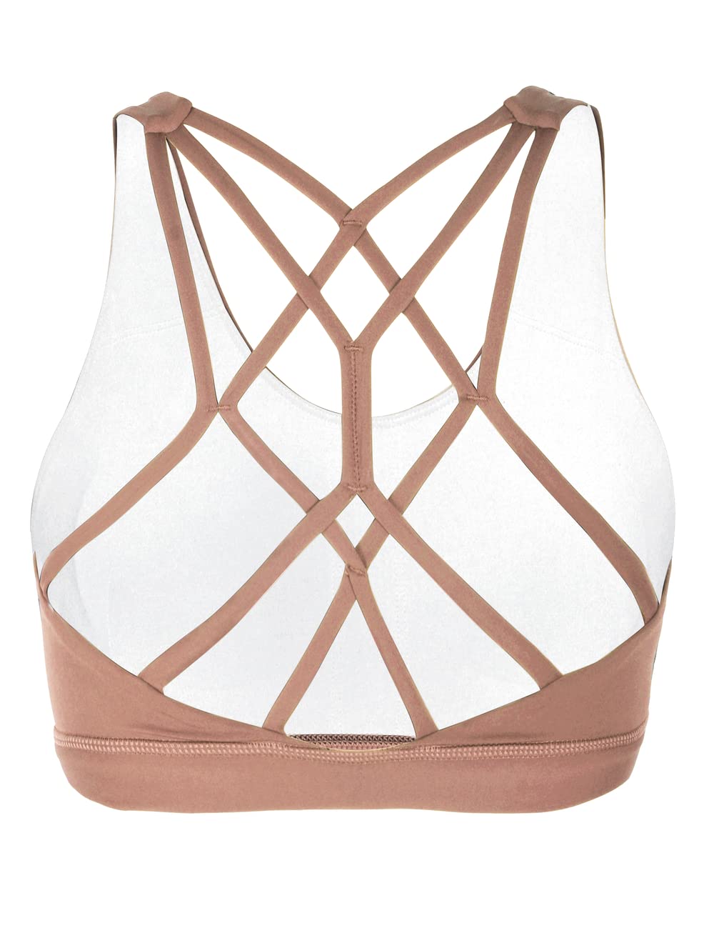 Women's Low Support Padded Sports Bras - Strappy Criss-Cross Back for Yoga & Workout