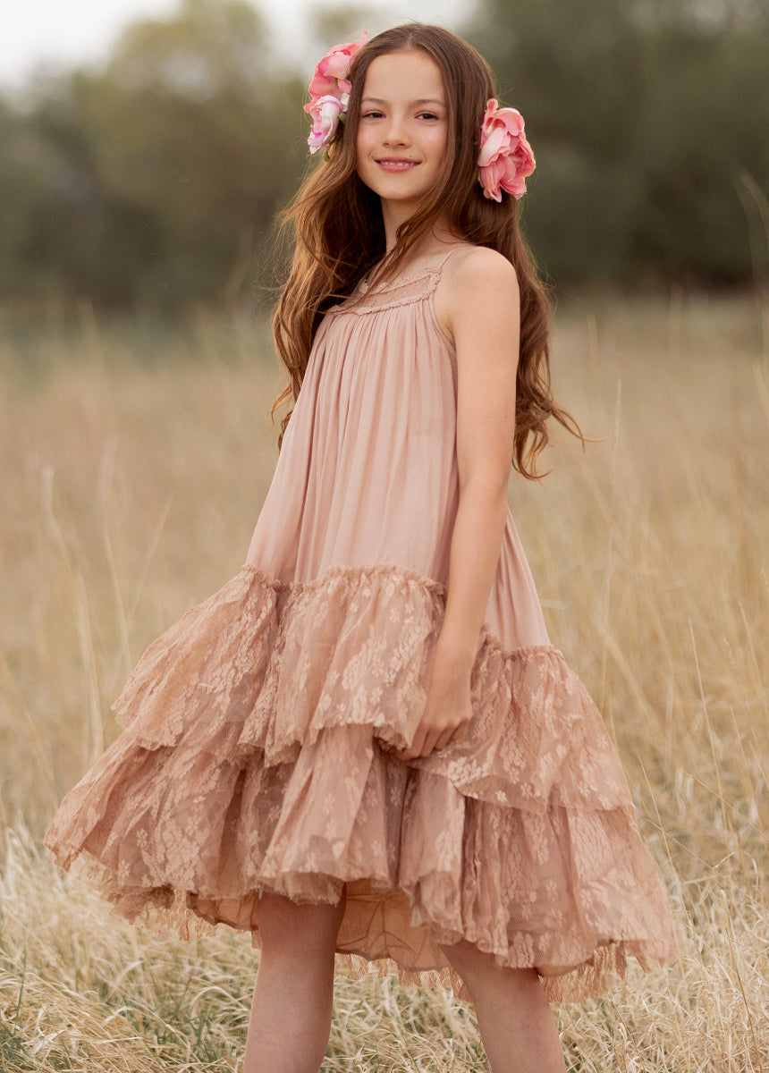 Elegant Catrina Desert Shell Dress for Women | Boho Chic Flowy Maxi Dress | Perfect for Beach Vacations, Summer Parties & Casual Outings