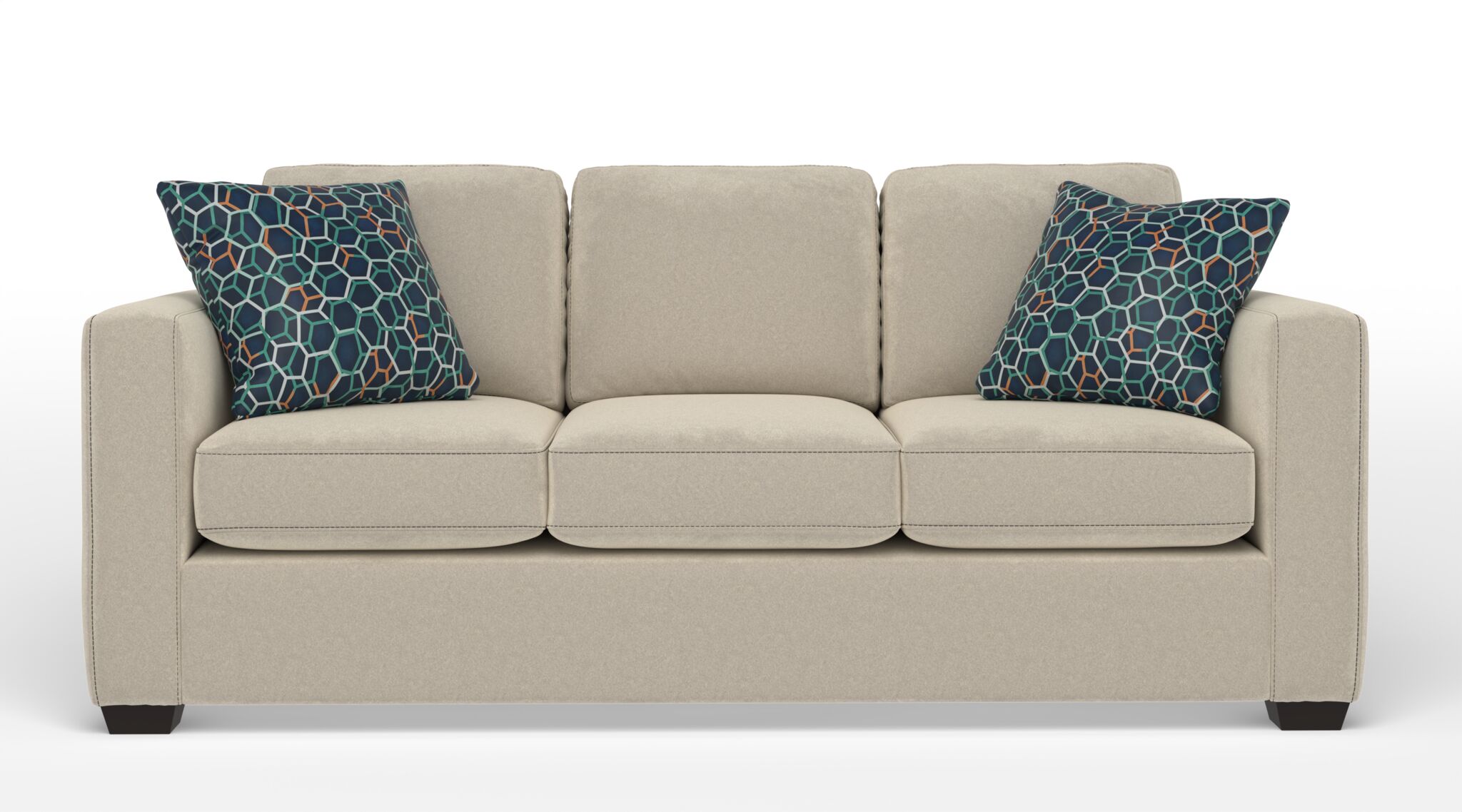Arlo Beige Caleb Sofa - Modern Comfortable Sectional Couch for Living Room, Lounge & Family Room