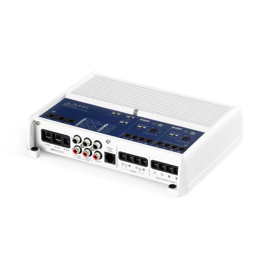 JL Audio M500/3 M Series Class D Marine 3 Channel Amplifier - High Power Boat & Marine Audio System for Boats, Yachts & Watercrafts