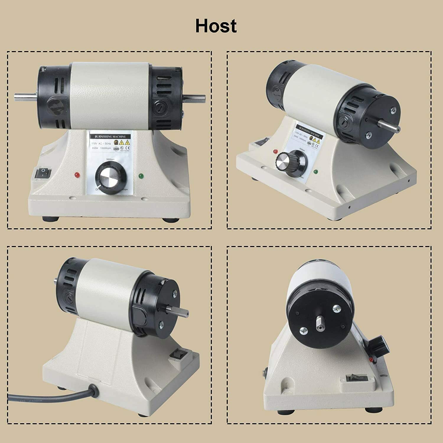 Professional Leather Edge Burnishing & Polishing Machine - 110V, 0-8000RPM Adjustable Speed with Flexible Shaft Handle - Perfect for Leather Crafting, Shoe Repair & DIY Leather Projects