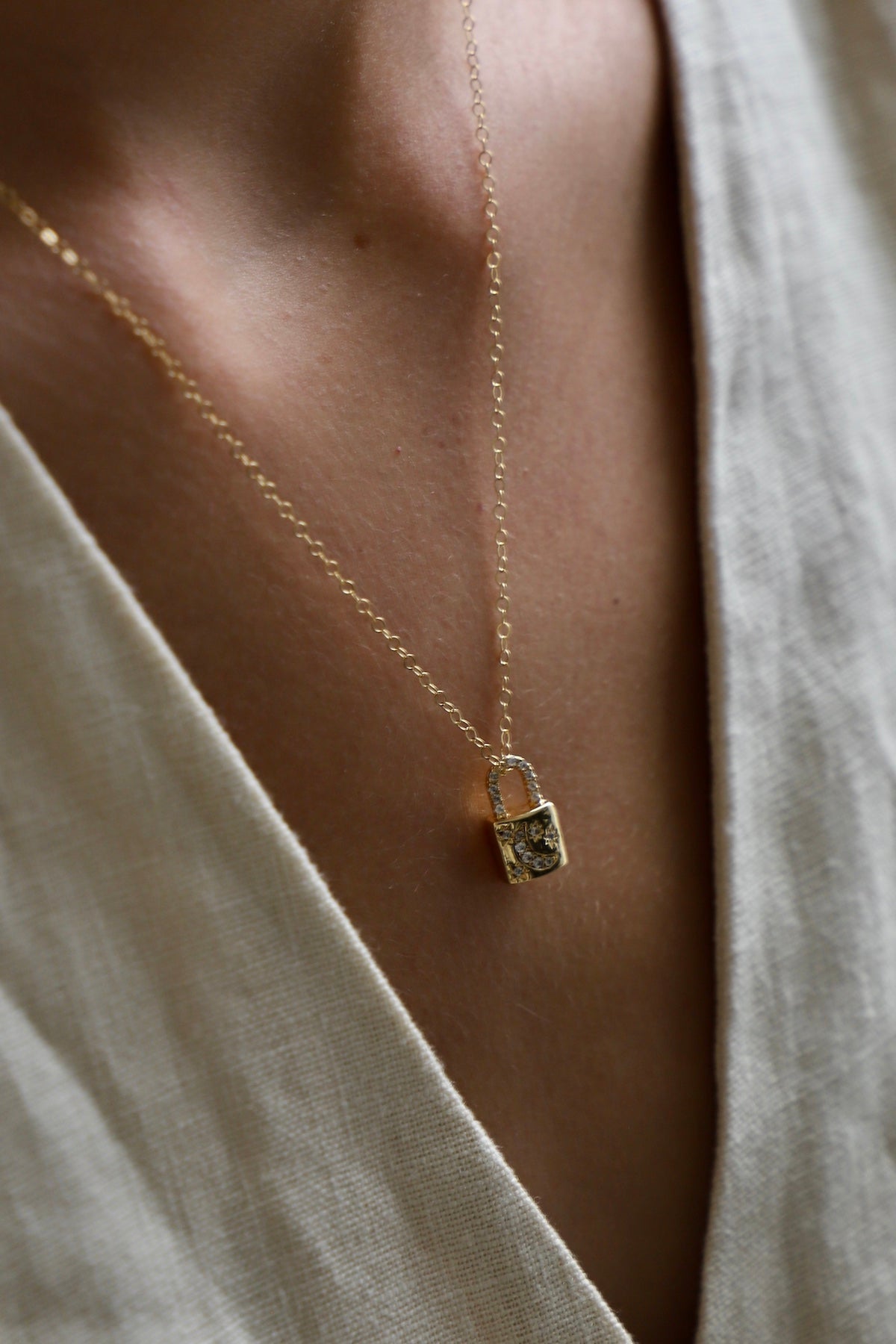 Celestial Lock Charm Necklace - Elegant Zodiac Pendant for Women - Perfect for Birthdays, Anniversaries & Spiritual Gifts | Astrology Jewelry for Daily Wear & Special Occasions