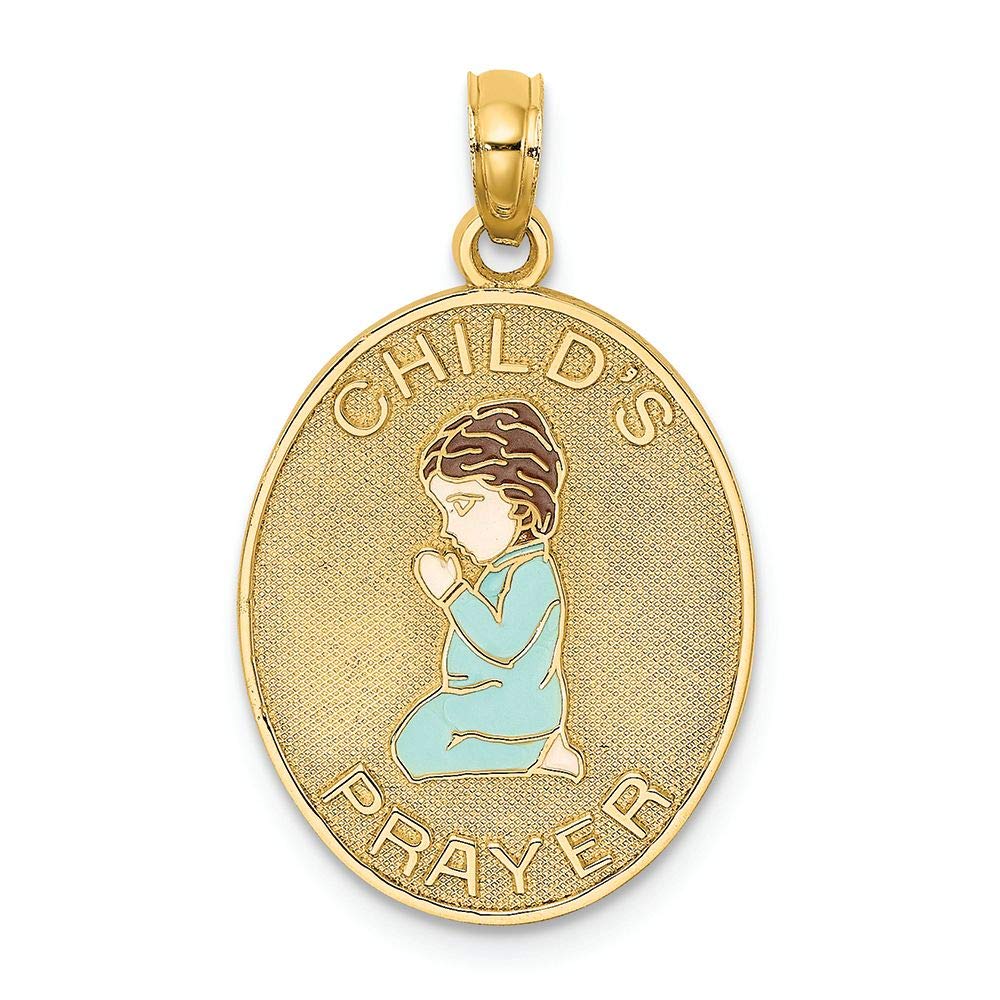 FJC Finejewelers 14k Yellow Gold 3D Boy Praying Reversible Charm - Perfect for Children's Bedtime Prayer & Religious Gifts