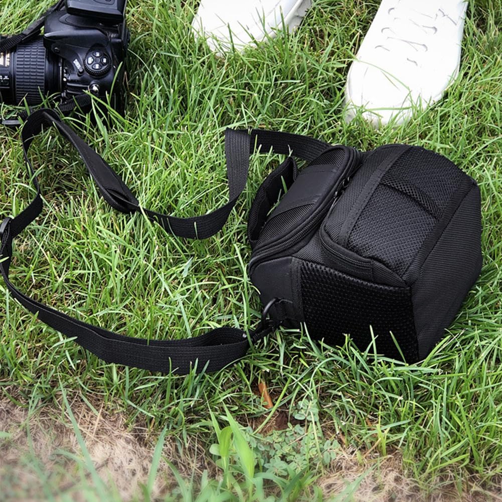 BIOSA Waterproof DSLR Camera Shoulder Bag - Portable SLR Camera Case for Nikon D40 with Charging Pocket, Black, Fashionable Design - Perfect for Travel, Hiking & Outdoor Photography
