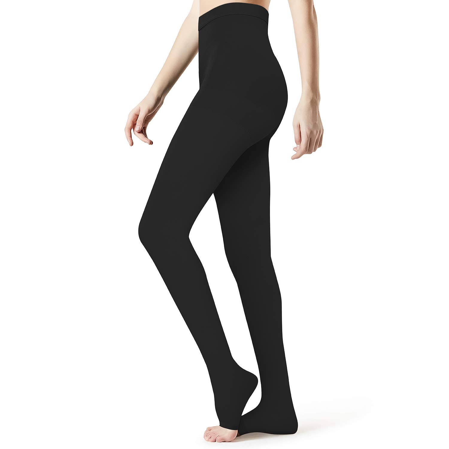 Medical Compression Stockings 20-30mmHg for Women & Men - Open Toe Black | Varicose Veins & Swelling Relief