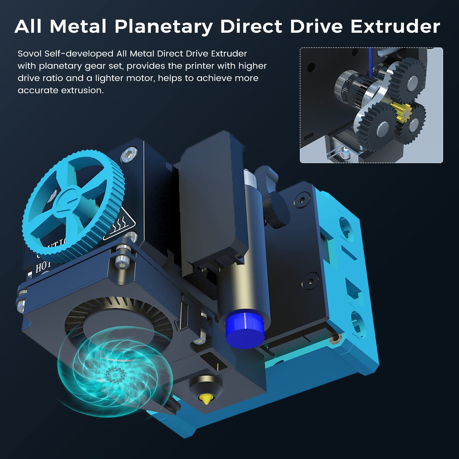 Sovol SV06 Plus 3D Printer with 1kg Blue PLA Filament - 300℃ High Temp Hotend, 150mm/s Speed, All Metal, Direct Drive, Auto Leveling, 11.8x11.8x13.4in - Perfect for Home DIY, Prototyping & Hobby Projects