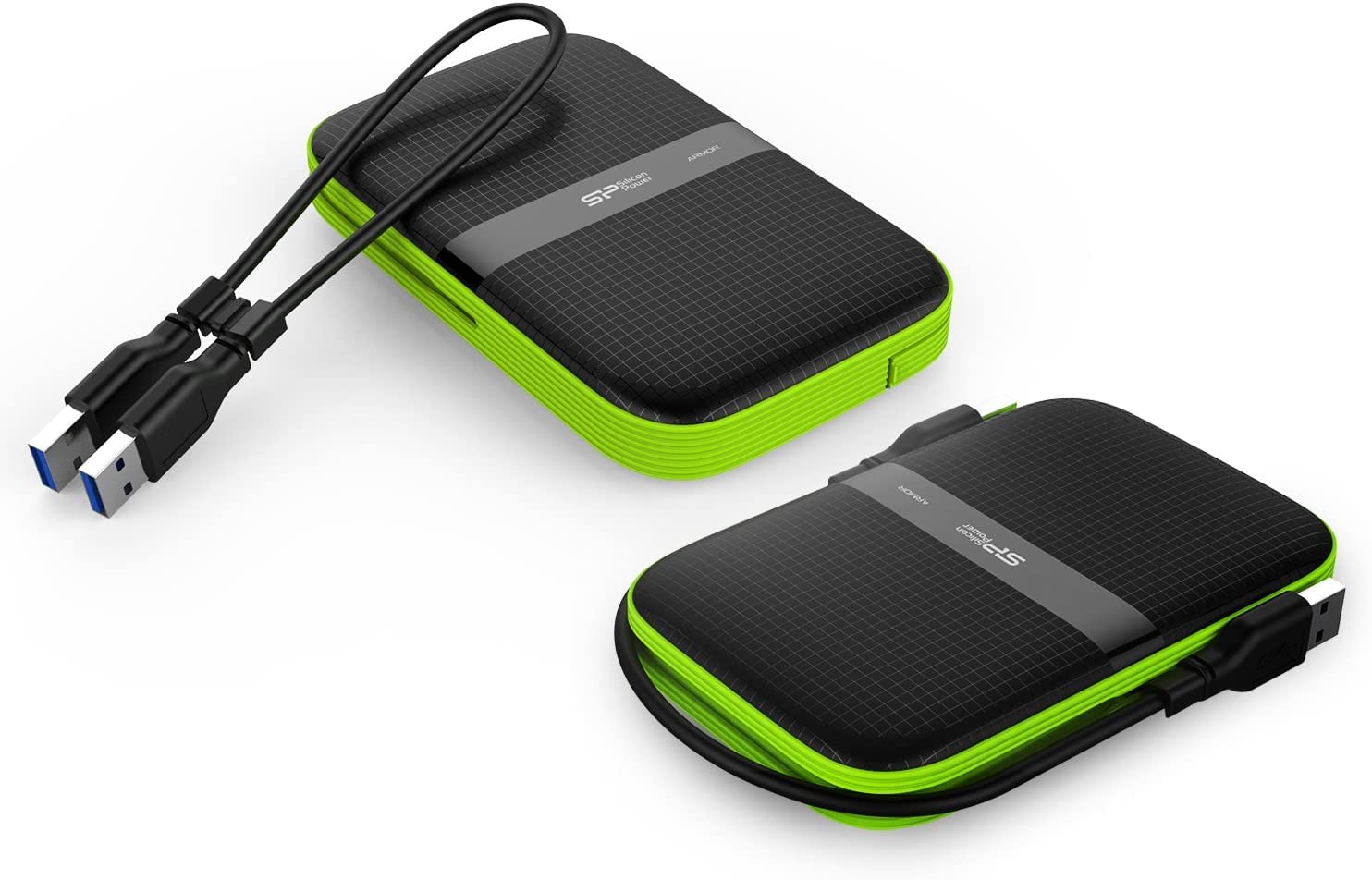 Silicon Power 4TB Rugged External Hard Drive - USB-C USB 3.0 Portable HDD, Military-Grade Shockproof & Water-Resistant for PC, Mac, iPad Pro (Black) - Perfect for Outdoor Adventures, Data Backup & On-the-Go Storage