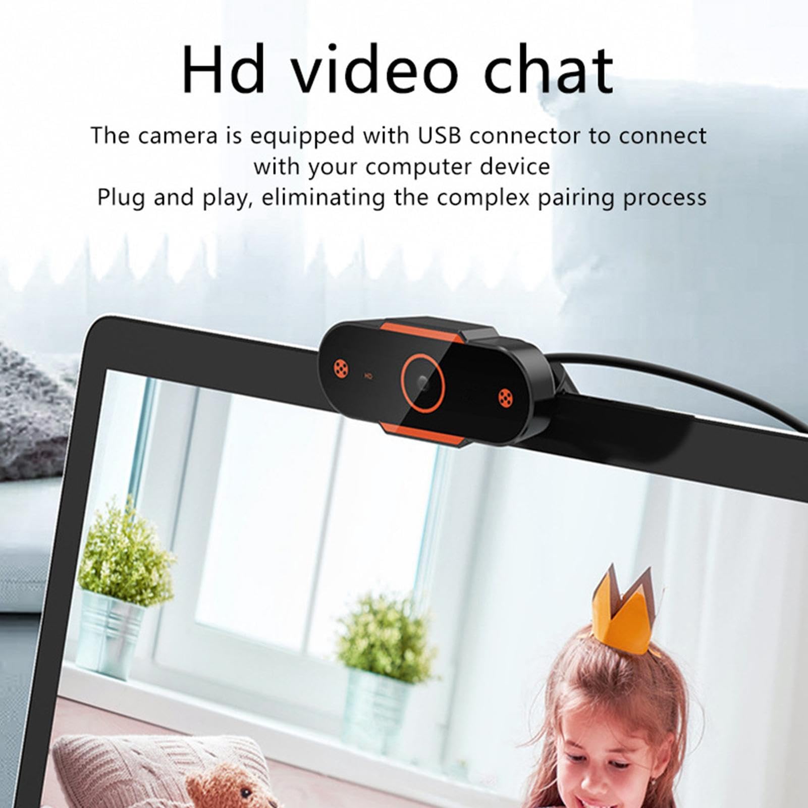 Jikiaci 1080P HD Webcam with Tripod Stand - Adjustable USB 2.0 Computer Camera for Laptop & Desktop - Perfect for Online Classes, Zoom Meetings, Video Conferencing, Live Streaming & Home Office Setup