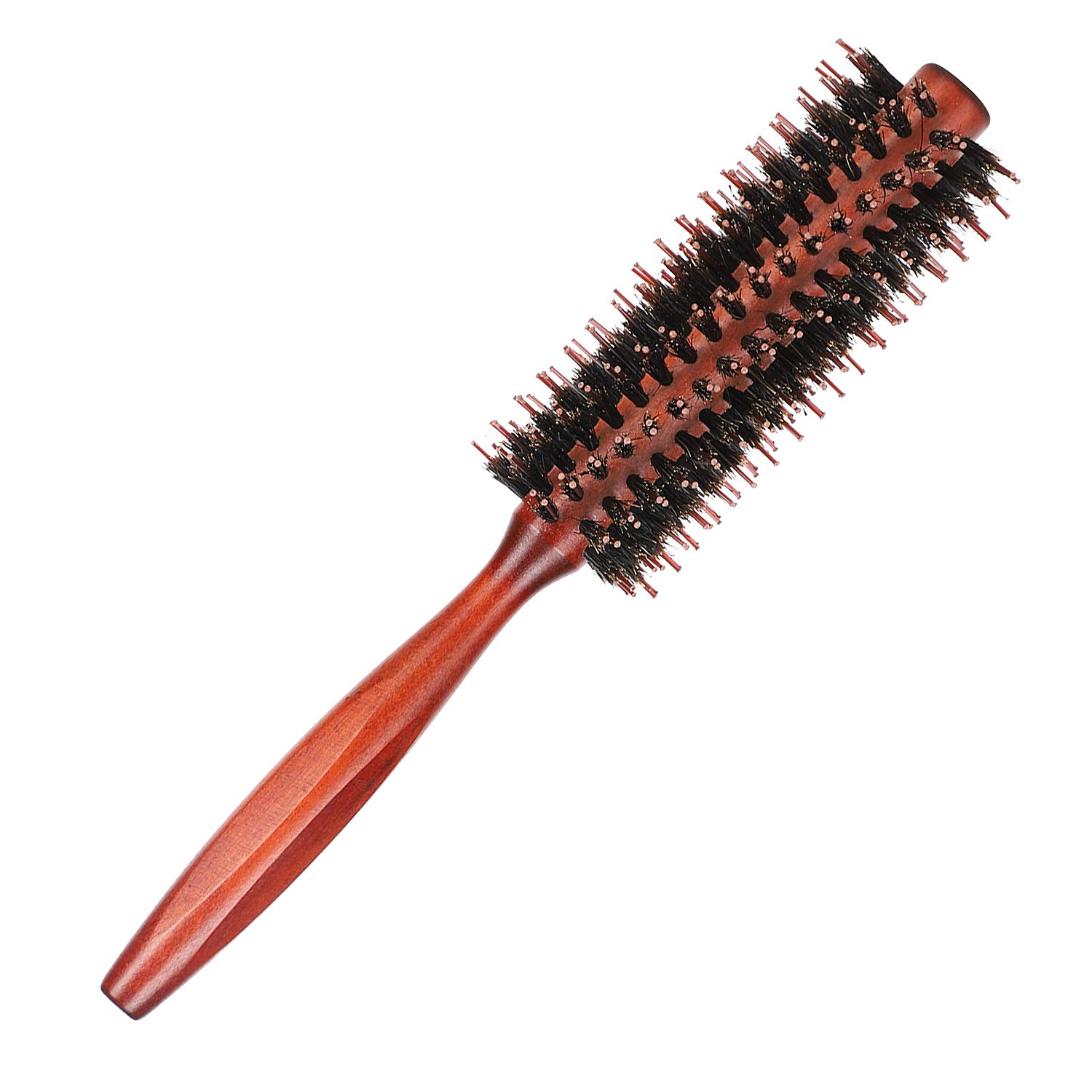 Wooden Round Hair Brush with Boar Bristles - 10 Row Curling Comb for Anti-Static Blow Drying, Detangling & Styling - Perfect for Short & Long Hair Care - Salon Quality at Home (Ideal for Daily Styling & Volume Boosting)