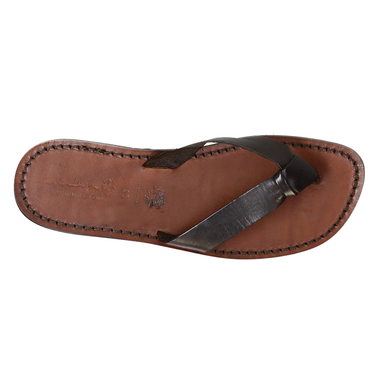 Handmade Genuine Leather Slippers for Men - Premium Italian Craftsmanship - Comfortable Indoor & Outdoor House Shoes for Relaxation & Lounging