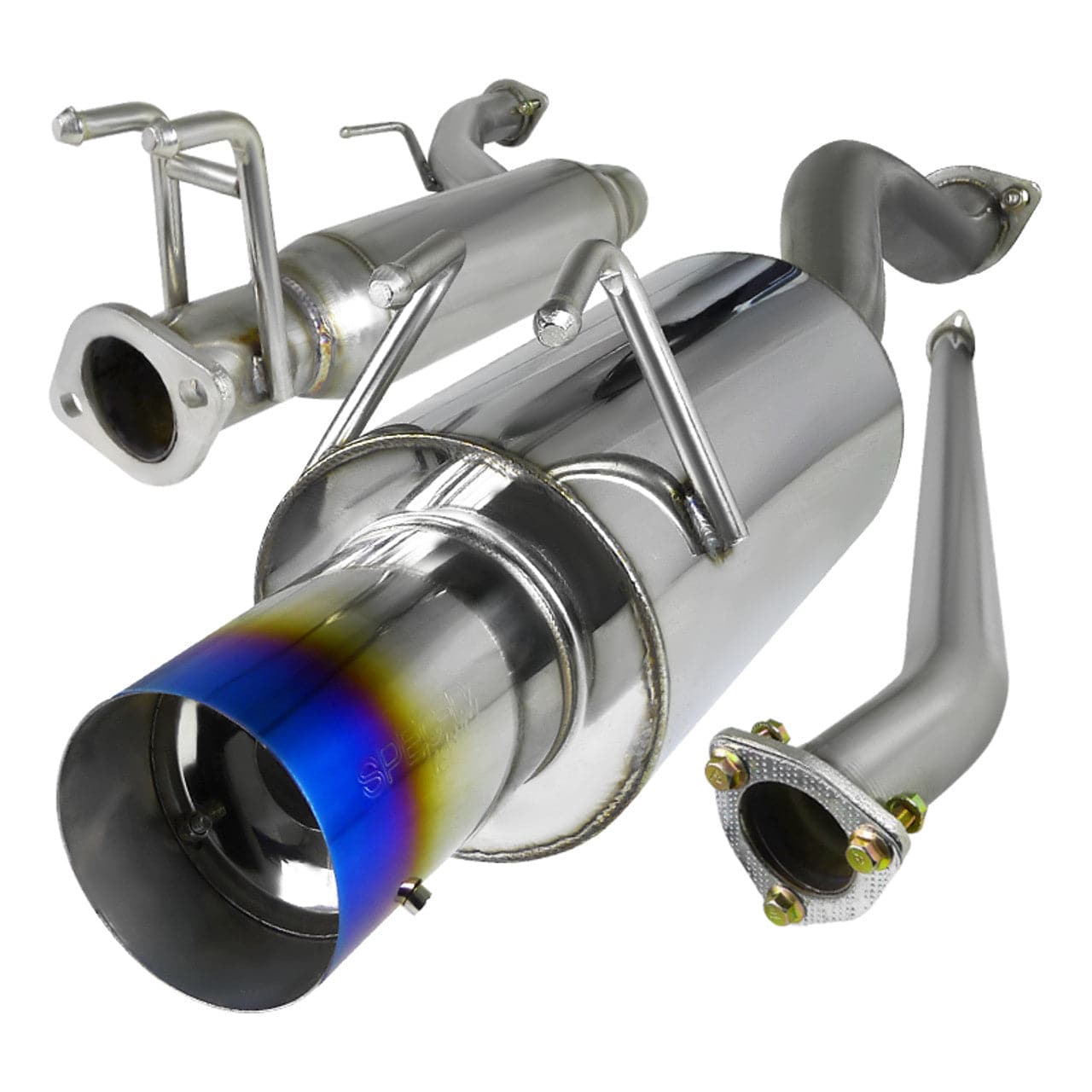 Spec D T-304 Stainless Steel N1 Style Catback Exhaust System for 2006-2011 Honda Civic EX/LX/DX Sedan - with/without Burnt Tip - High Performance Exhaust Upgrade for Street & Track Racing