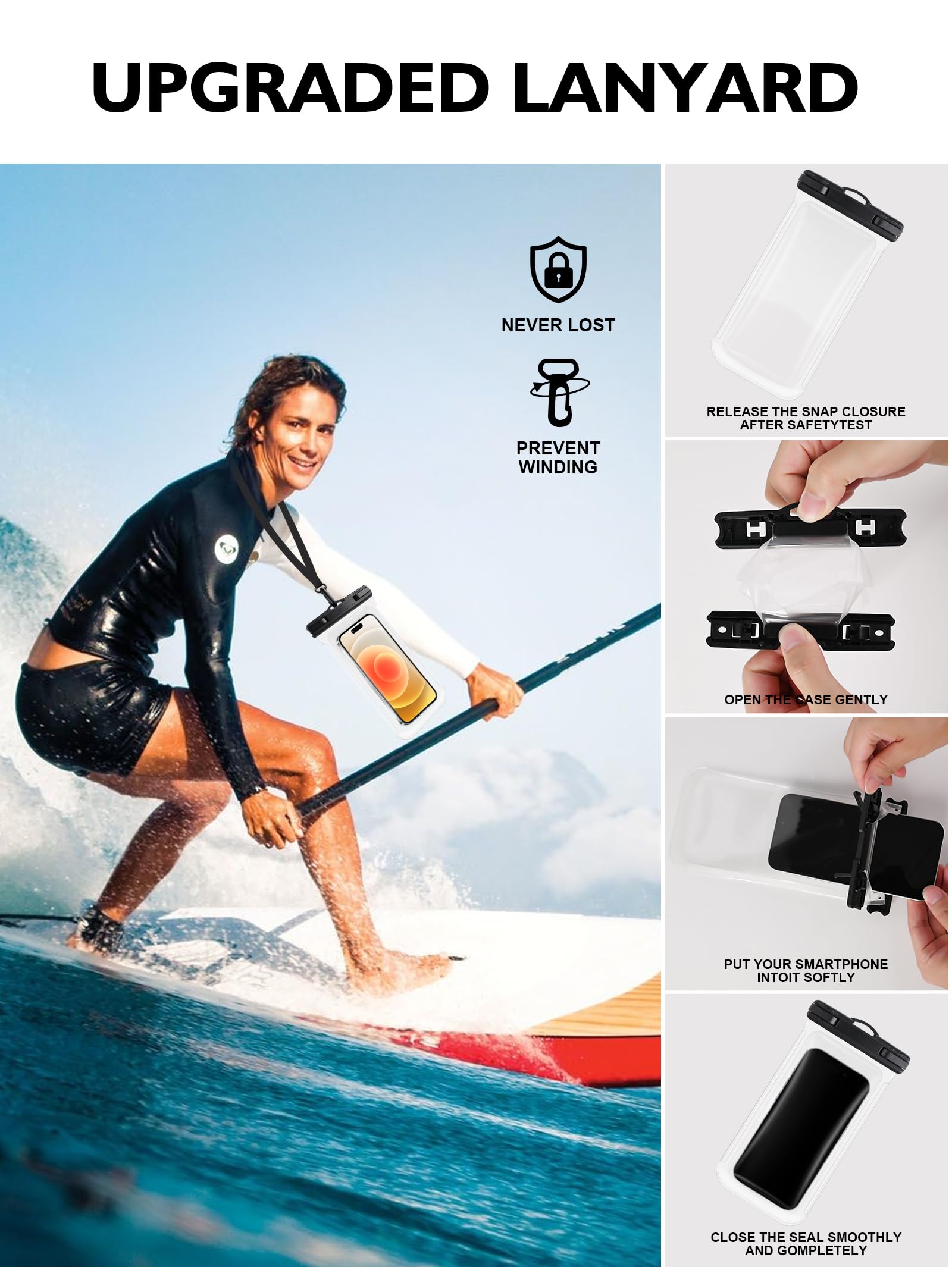 Waterproof Phone Pouch 2 Pack - IPX8 Underwater Dry Bag for iPhone 15 14 13 12 Pro Max XS & Samsung (Up to 7.0