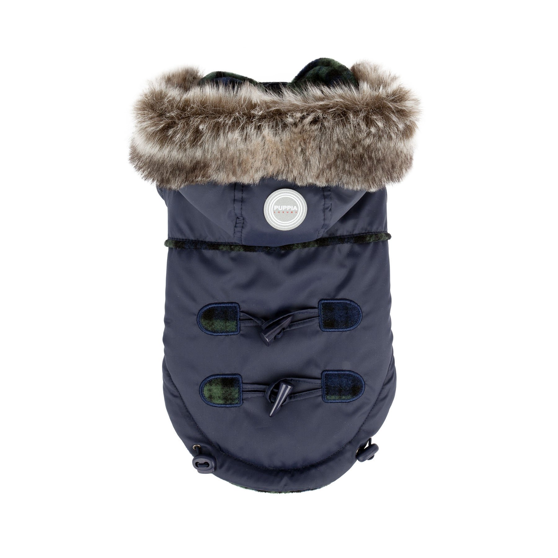 Puppia Authentic Lewis Winter Coat for Dogs - X-Large Navy Blue - Warm Fleece Lined Dog Jacket for Cold Weather, Outdoor Walks & Winter Protection