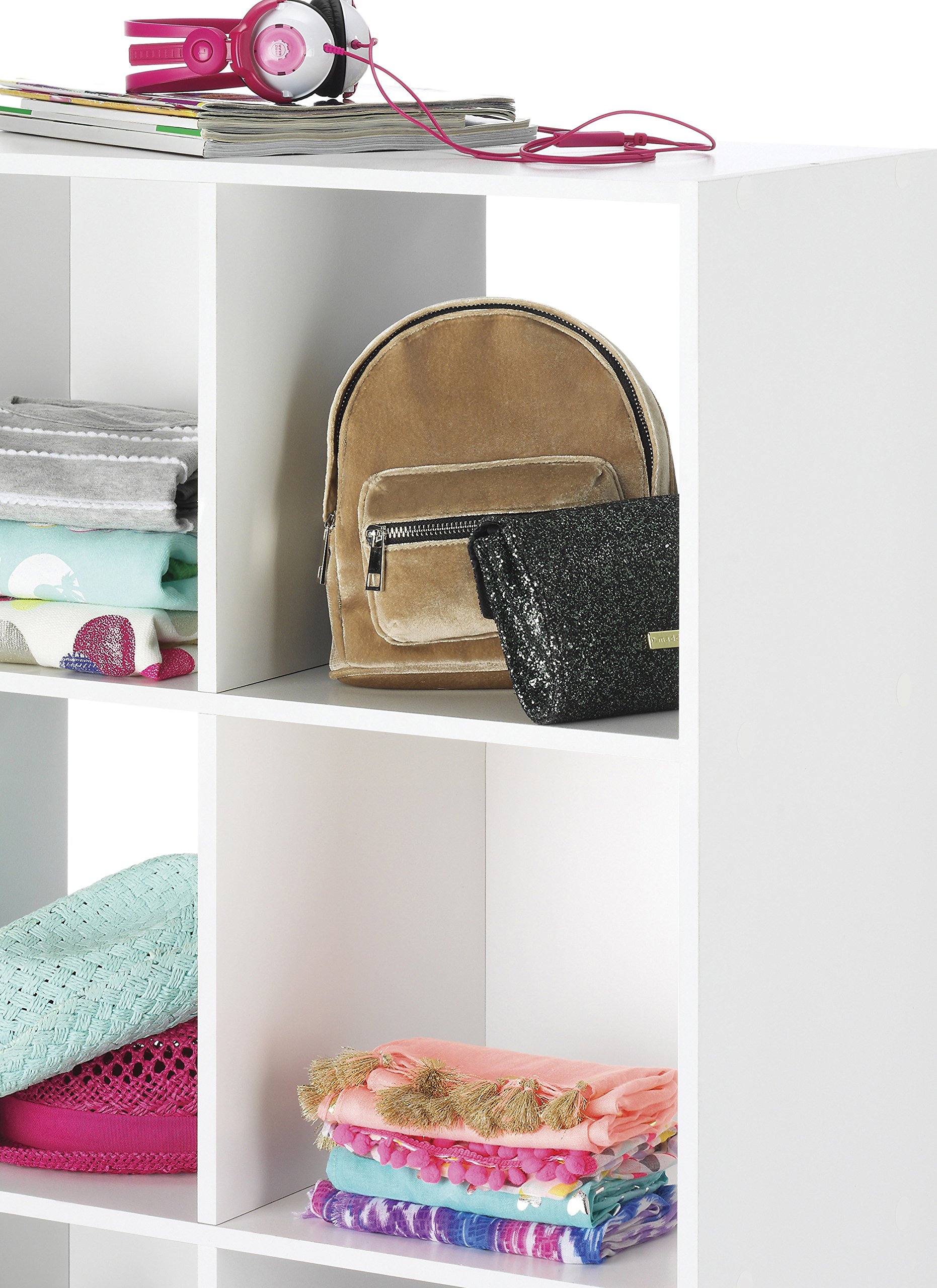 Whitmor 12-Cube Storage Organizer Shelf Unit - White | Stackable Closet & Home Organization for Bedroom, Living Room, Office