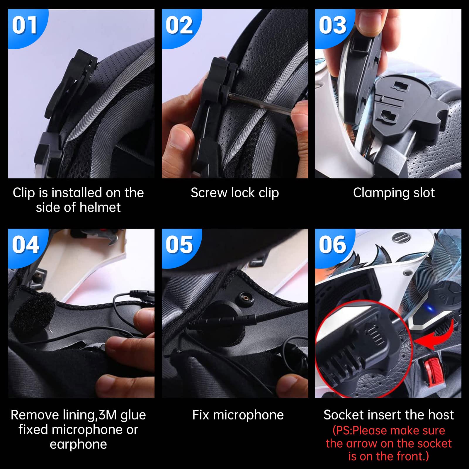 BT-S3NS Motorcycle Bluetooth Headset - 1000m Range Wireless Helmet Intercom for 2-3 Riders | Waterproof, Hands-Free Calling, Stereo Music, FM Radio, GPS Navigation & MP3 Support (2 Pack) | Perfect for Group Riding, Commuting & Long-Distance Tours