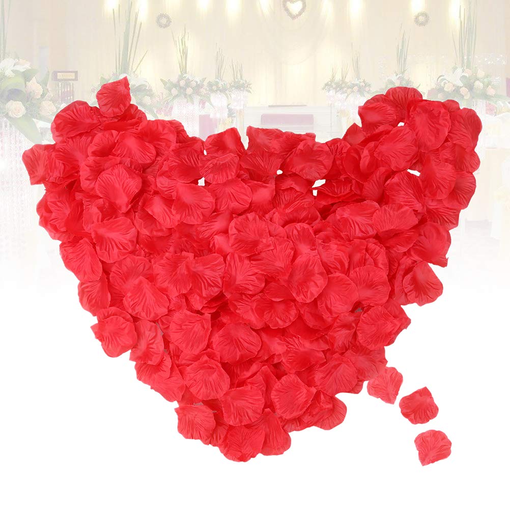 2200pcs Red Silk Rose Petals - Premium Fake Rose Petals for Wedding Decorations, Valentine's Day, Sweetest Day, Table Confetti, Dinner Party Decor, Proposal & Romantic Events - Perfect for Aisle Scattering, Centerpieces, and Photo Backdrops