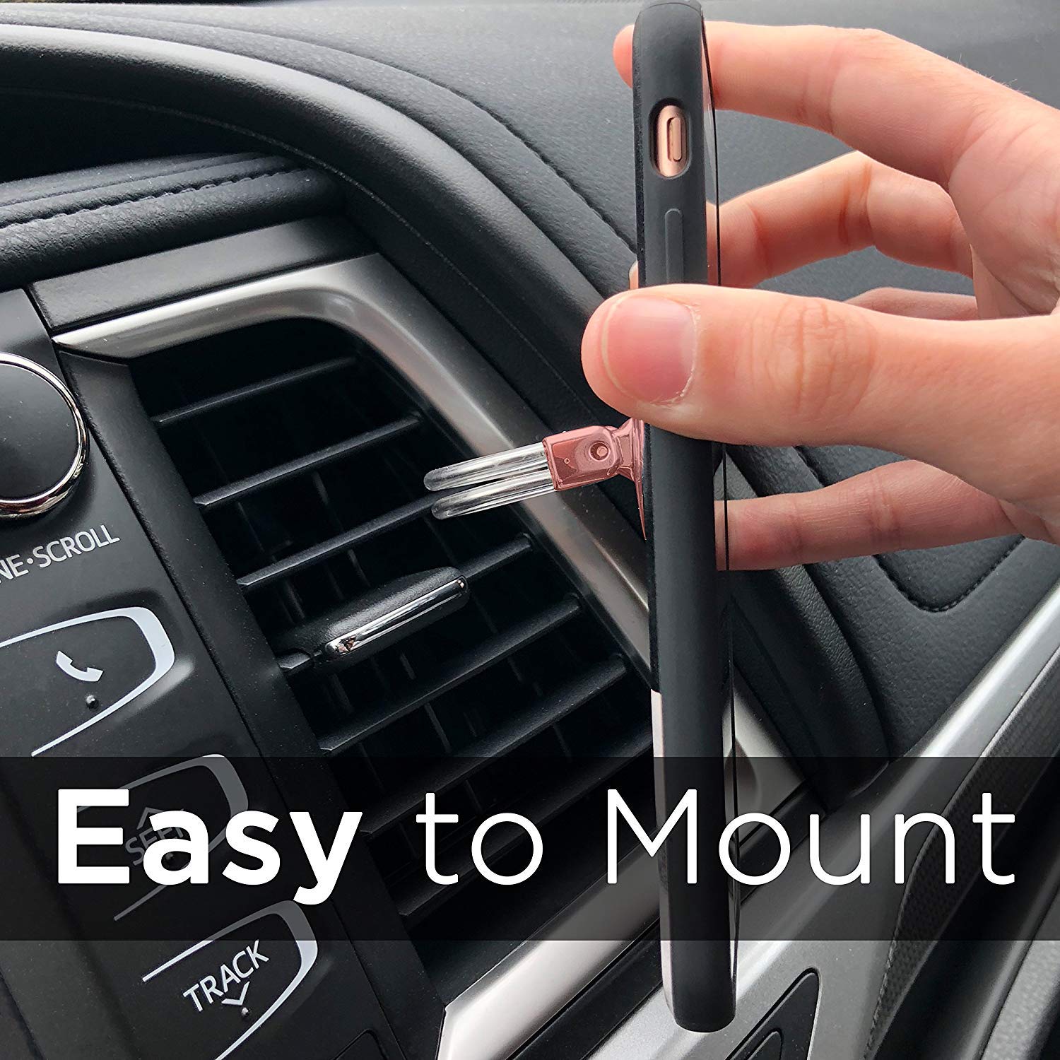 2-Pack Universal Phone Ring Holder & Stand - 3-in-1 Car Vent Mount, Finger Grip & Tablet Stand for iPhone, Samsung, Smartphones (Rose Gold) - Perfect for Driving, Watching Videos & Secure Grip