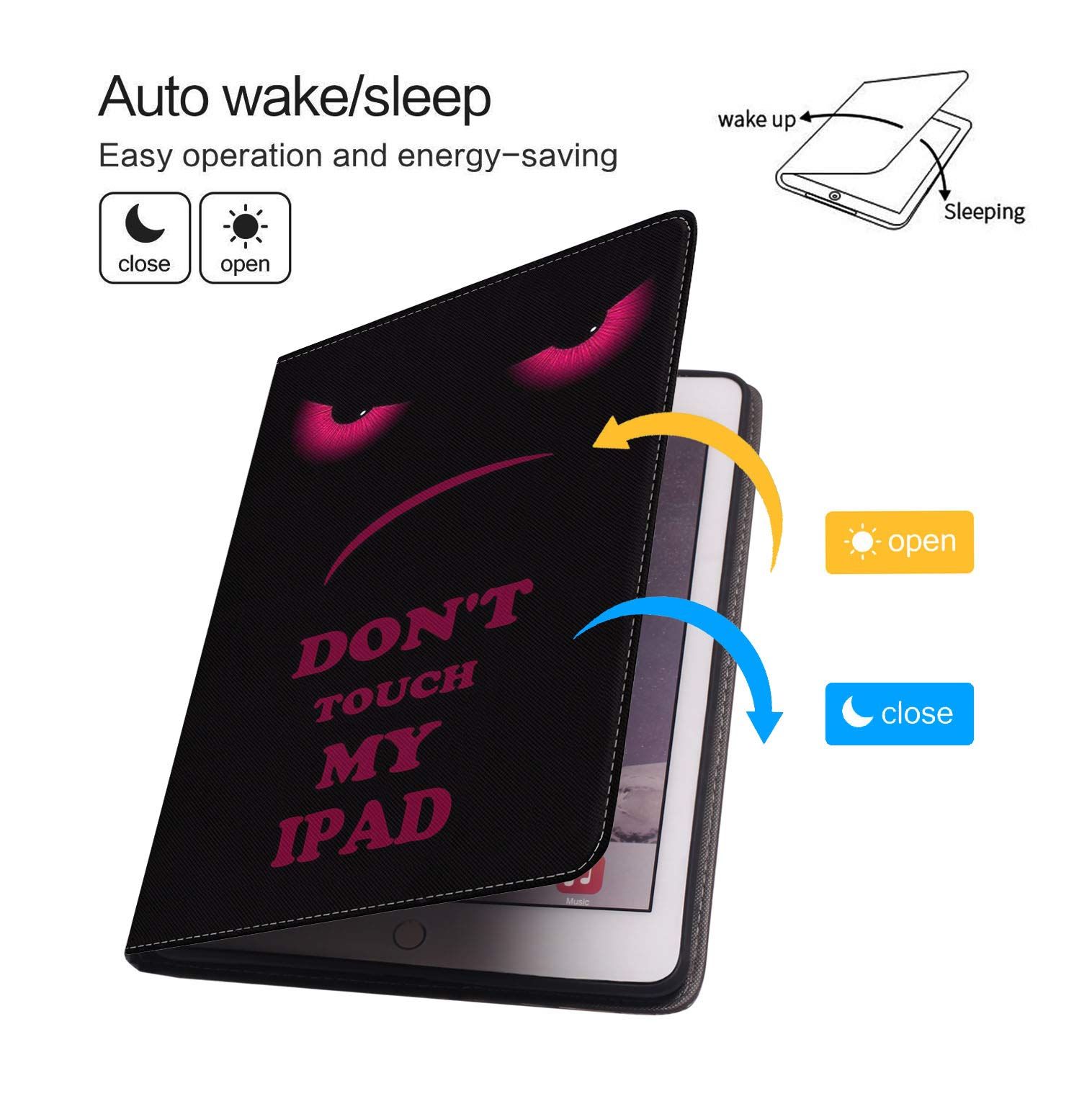 LACOMA iPad 9.7 Case (2018/2017) & iPad Air 1/2 Protective Cover - Shockproof Soft Rubber Back with Auto Wake/Sleep, Adjustable Leather Stand for iPad 6th/5th Generation - Perfect for Work, Travel & Home Use