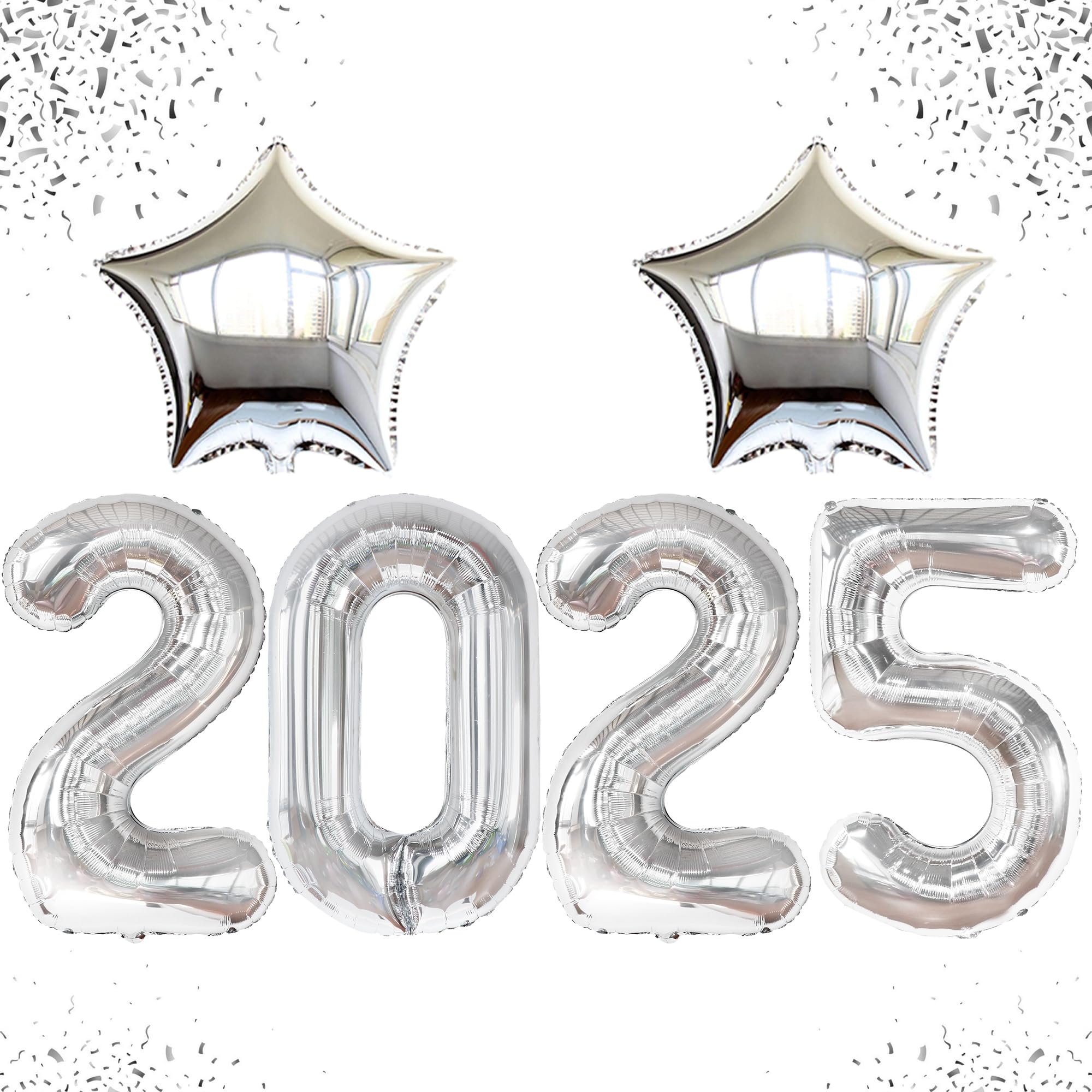 KatchOn 40 Inch Silver 2025 Graduation Balloons - Class of 2025 Party Decorations | Large Metallic Balloons for Graduation Ceremony, Photo Backdrops & Celebration Decor