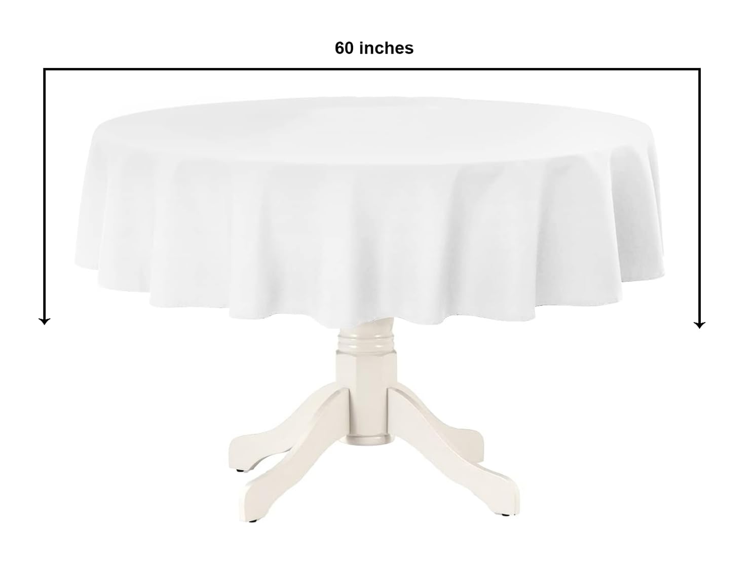 Premium 6-Seater Round Cotton Tablecloth - Oasis Home Collection Checkered Design (Red, 1-Pack) for Dining Room, Kitchen, and Outdoor Picnic Use