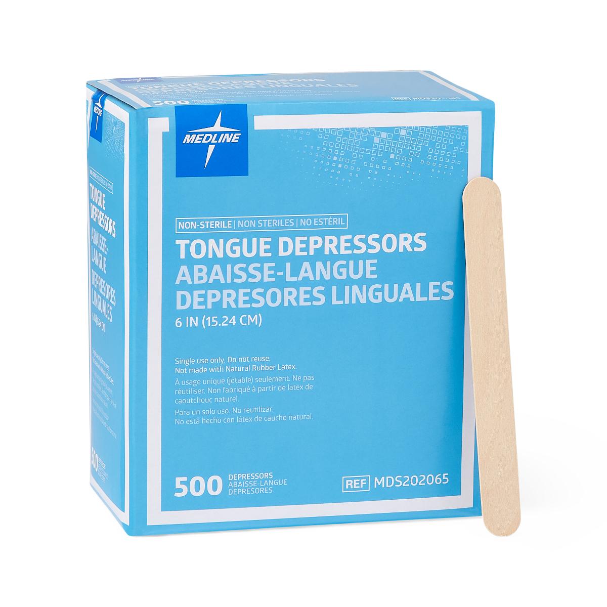 Wooden Tongue Depressors - Pack of 6, Medical Grade Sterile Sticks for Doctors, Dentists & Crafts | Perfect for Oral Exams, DIY Projects & First Aid Kits