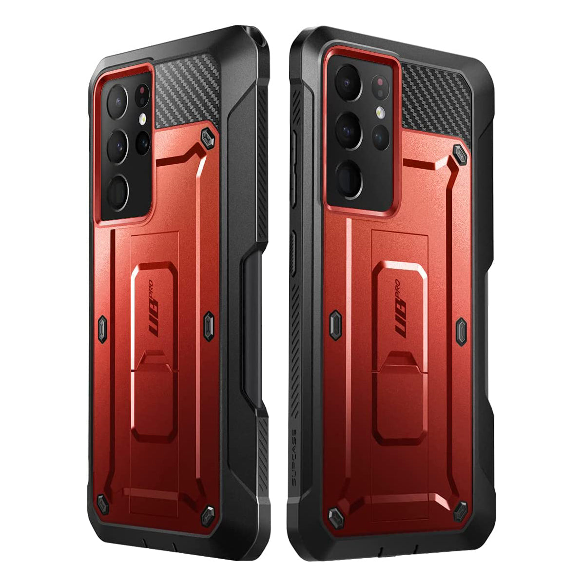 Samsung Galaxy S21 Ultra Unicorn Beetle Pro Heavy Duty Rugged Case with S Pen Holder - Shockproof, Military-Grade Protection in Metallic Red | Perfect for Outdoor Adventures, Construction Work & Extreme Sports