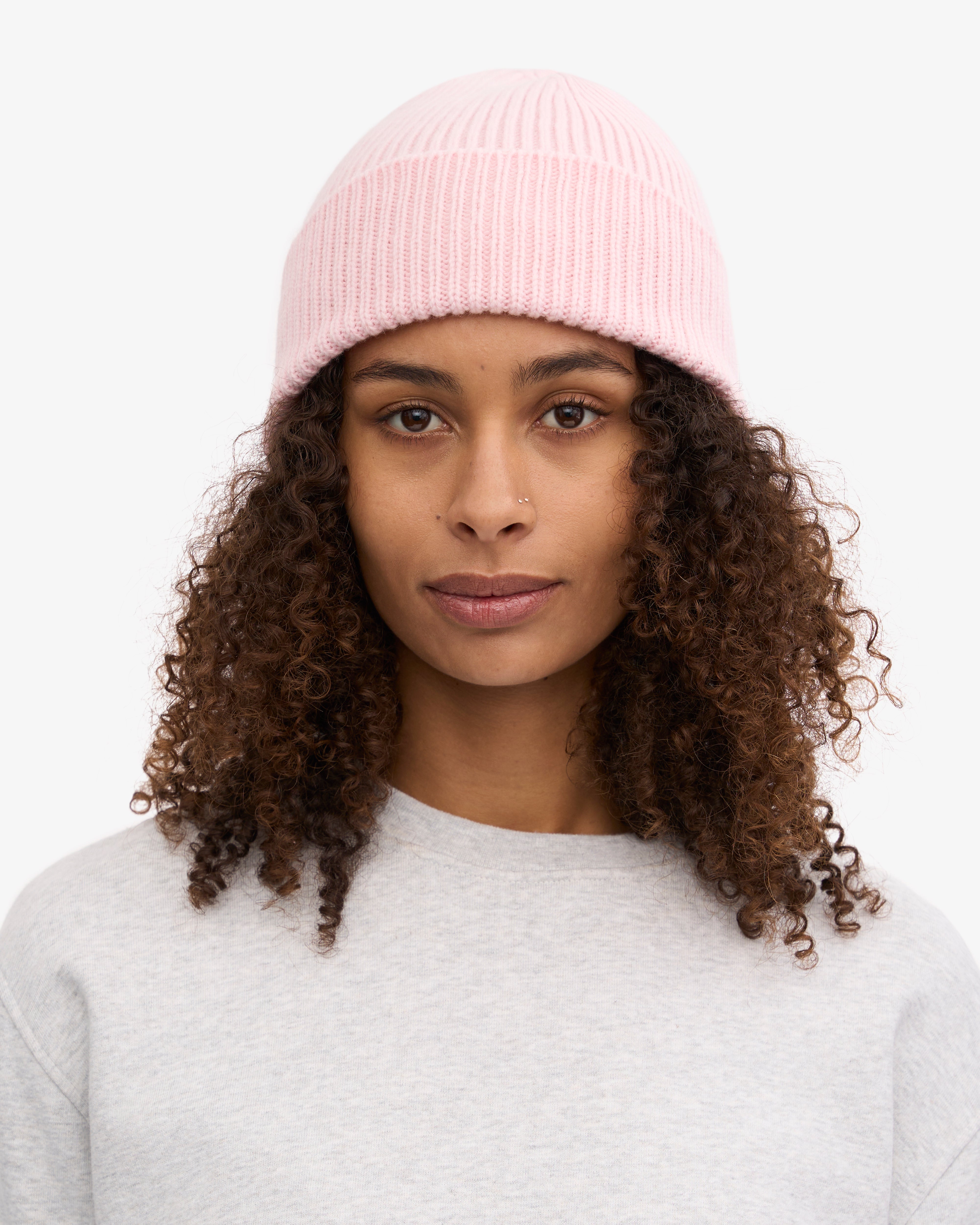 Soft Merino Wool Beanie for Women & Men - Faded Pink Winter Hat - Warm & Breathable for Skiing, Hiking & Outdoor Activities