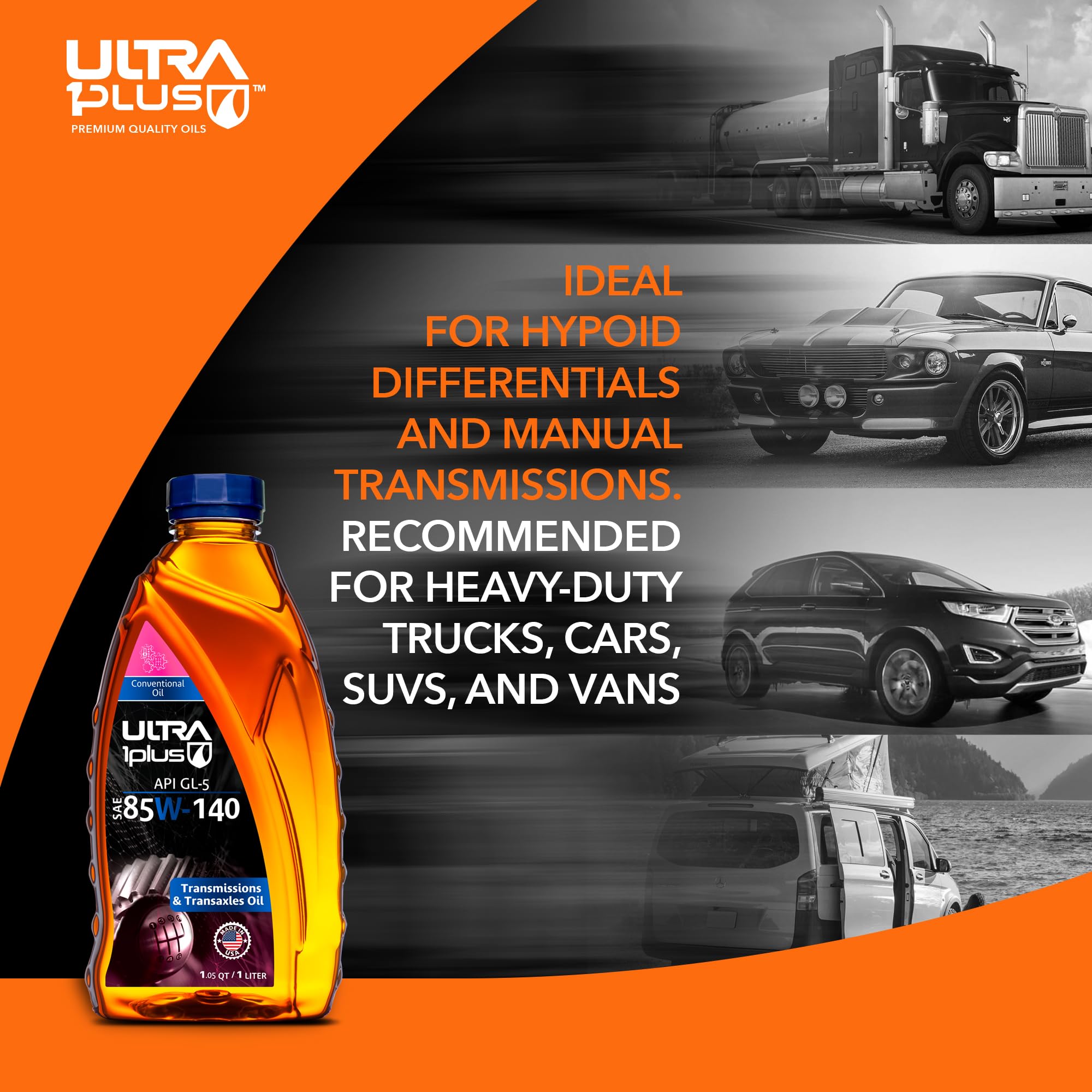 SAE 85W-140 Conventional Gear Oil - API GL-5 Certified for Heavy-Duty Vehicles & Industrial Equipment - Ideal for Truck Differentials, Off-Road Vehicles & Construction Machinery