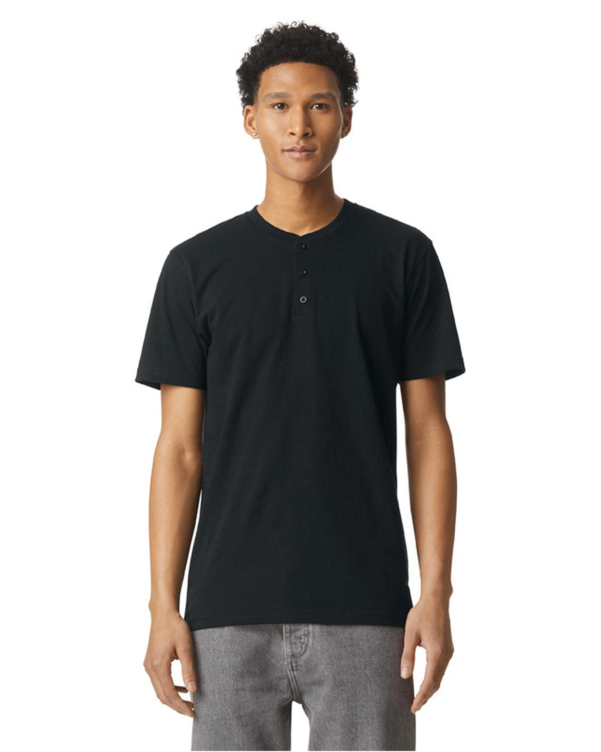American Apparel 2004CVC Unisex Henley T-Shirt | Soft Cotton Blend Crew Neck Tee for Men & Women | Perfect for Casual Wear, Layering & Everyday Outfits