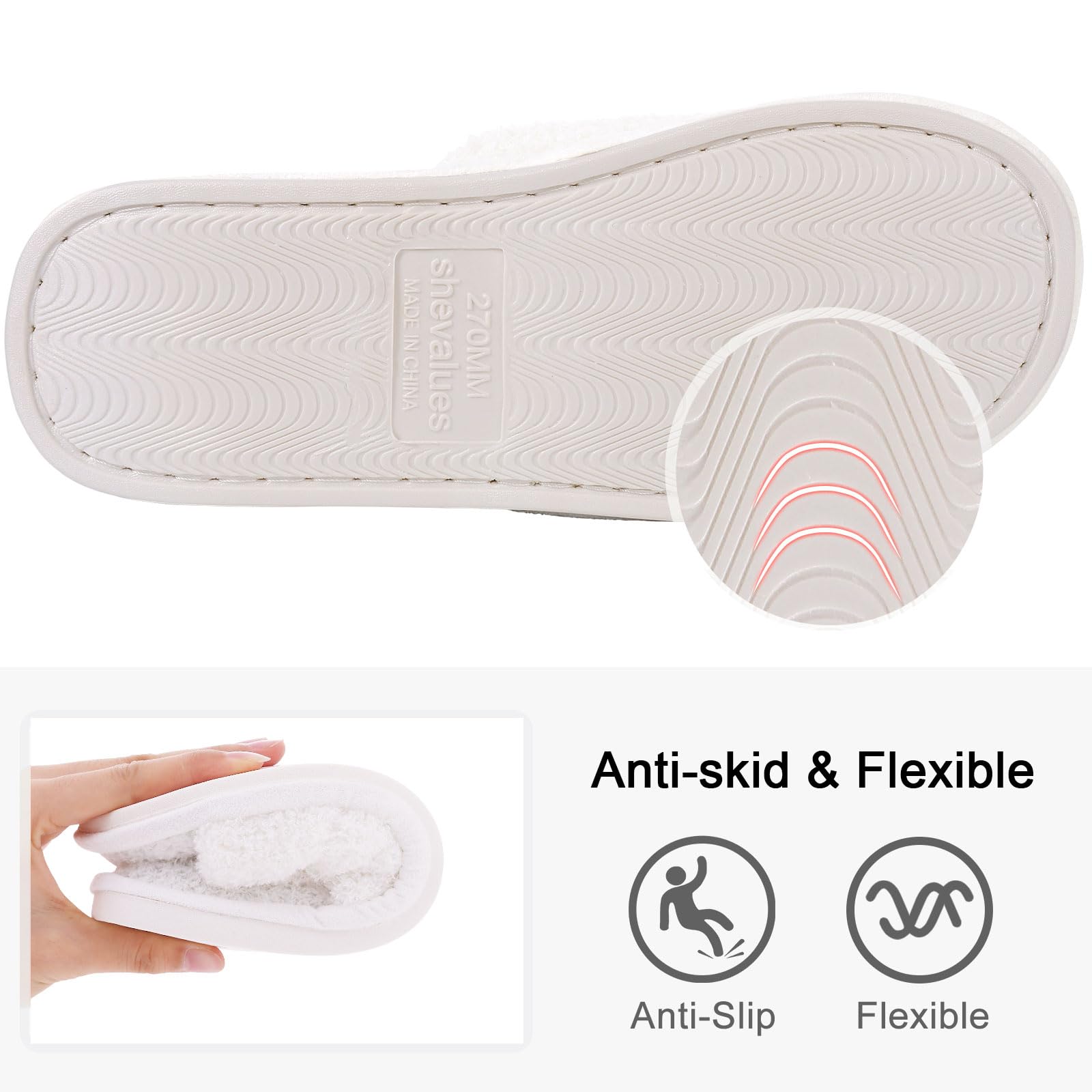 Shevalues Women's Terry Cloth Open Toe Slippers with Memory Foam - Soft & Comfortable Slip-On House Shoes for Indoor Relaxation, Spa Days & Cozy Lounging