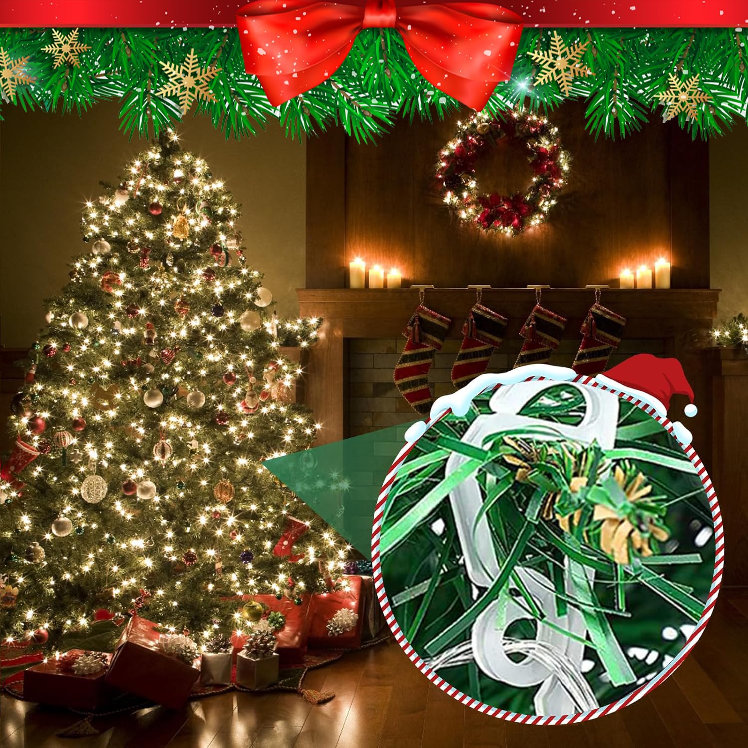 100Pcs Christmas Light Clips - Heavy Duty Outdoor Gutter Hooks for Holiday String Lights | Weatherproof No Tools Required Light Clips | Perfect for Roof, Fence & Christmas Tree Decoration