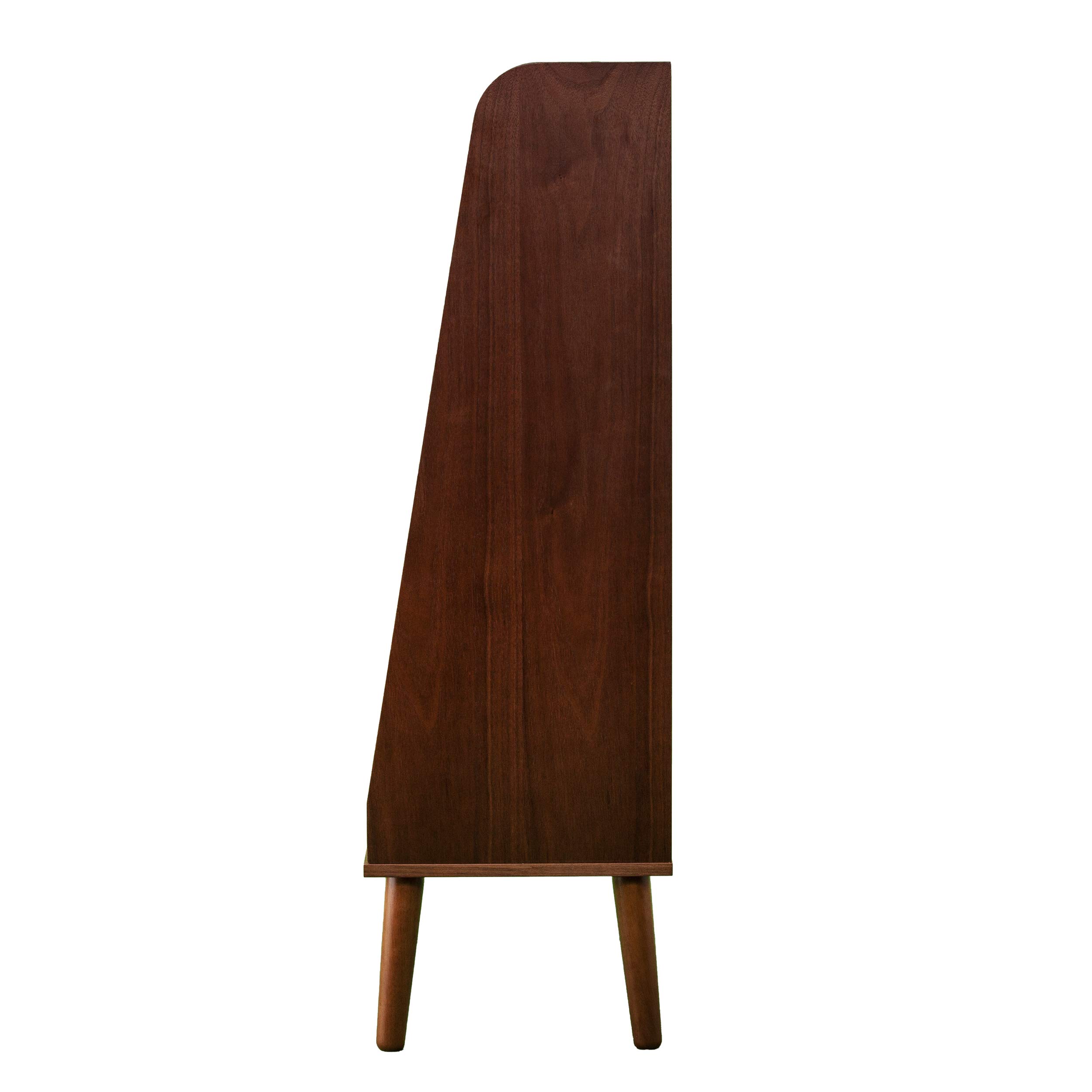 SEI Furniture Berritza Bookcase - Solid Walnut Wood Bookshelf for Living Room, Office & Study | Stylish Storage Solution for Books, Decor & Essentials