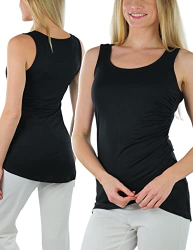 Sleeveless Side Shirring - Black